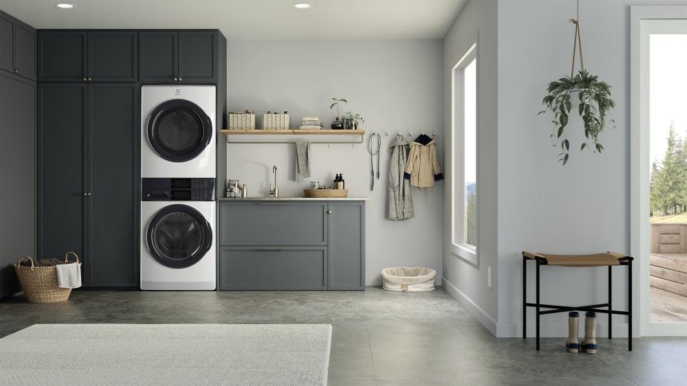 Electrolux Electrolux Washer & Dryer Set with Stackable 4.4 Cubic Feet Front Load Washer and 8 Cubic Feet Dryer with Stacking Kit ELTG7300AW