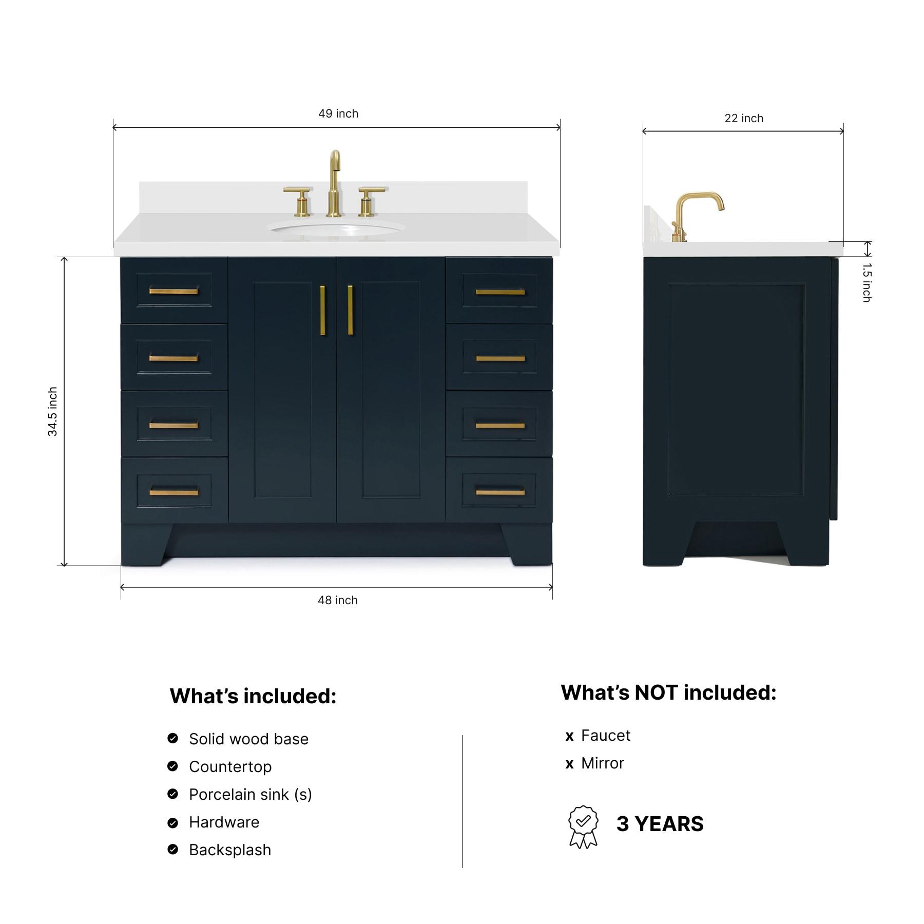 Ariel Bath 49 IN.  Single Bathroom Vanity | Perigold