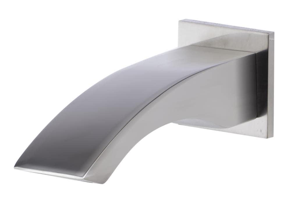 Brushed Nickel Curved Wall Mounted Tub Filler Spout