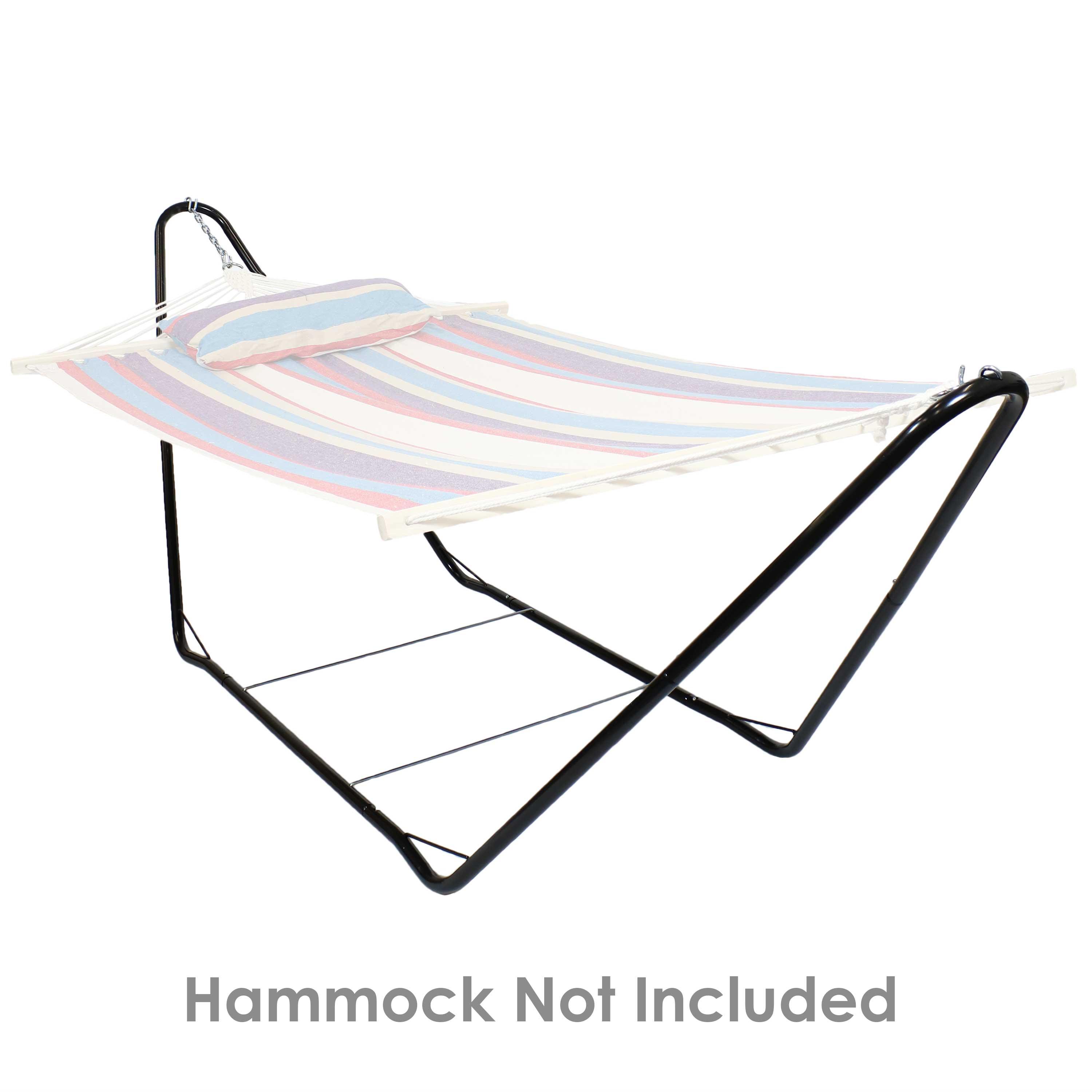 Sunnydaze Portable Heavy-Duty Steel Hammock Stand Only for Camping and Spreader Bar Styles - 330 lb Capacity/10' Stand - Black