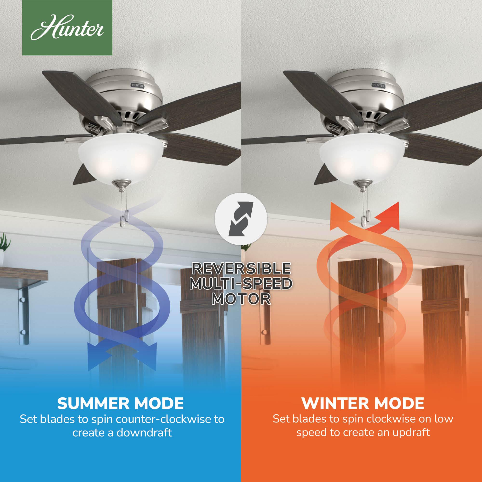Newsome 42" 5 - Blade Traditional Flush Mount Indoor Ceiling Fan with Lights and Pull Chains