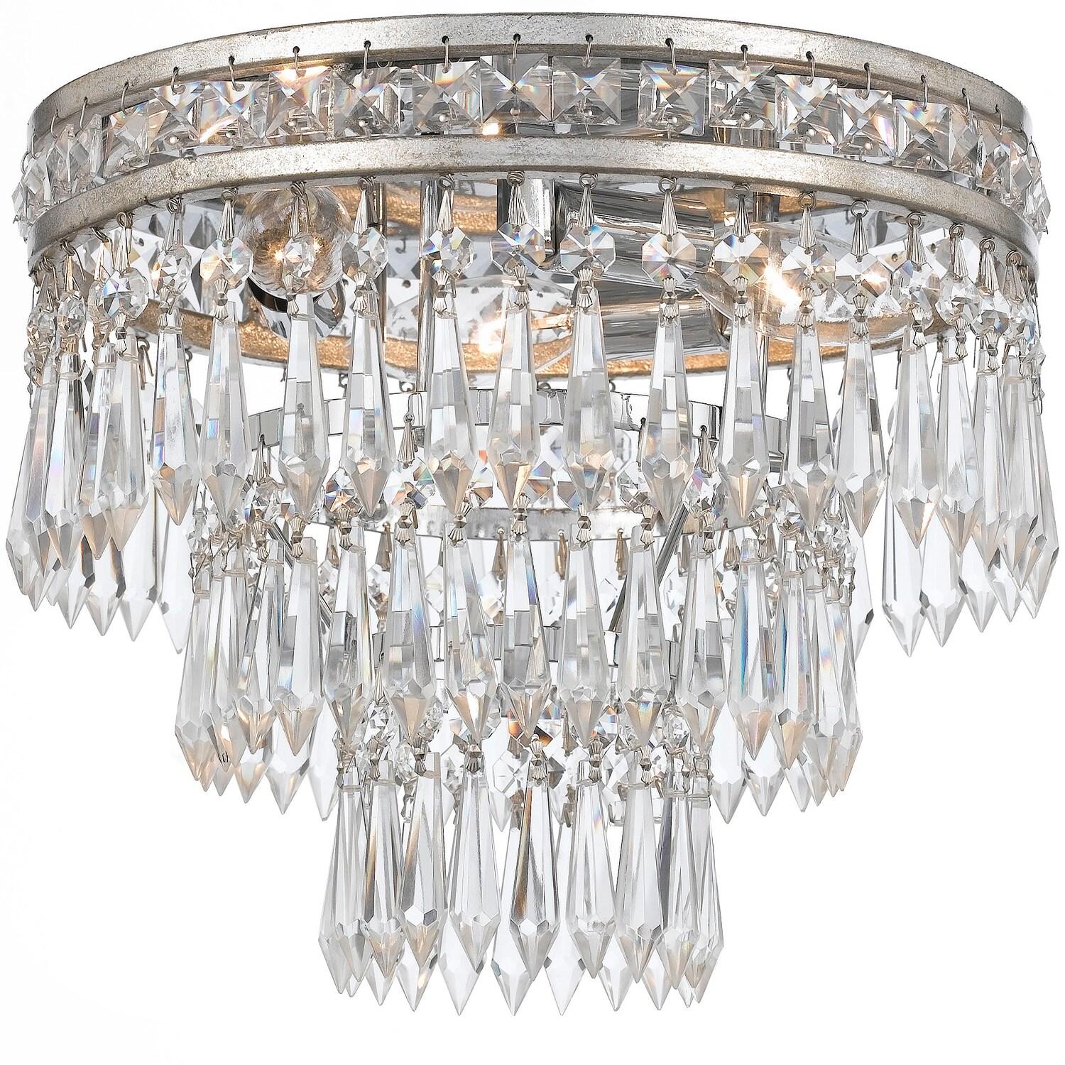 Crystorama Lighting Mercer 3 - Light Flush Mount in  Olde Silver