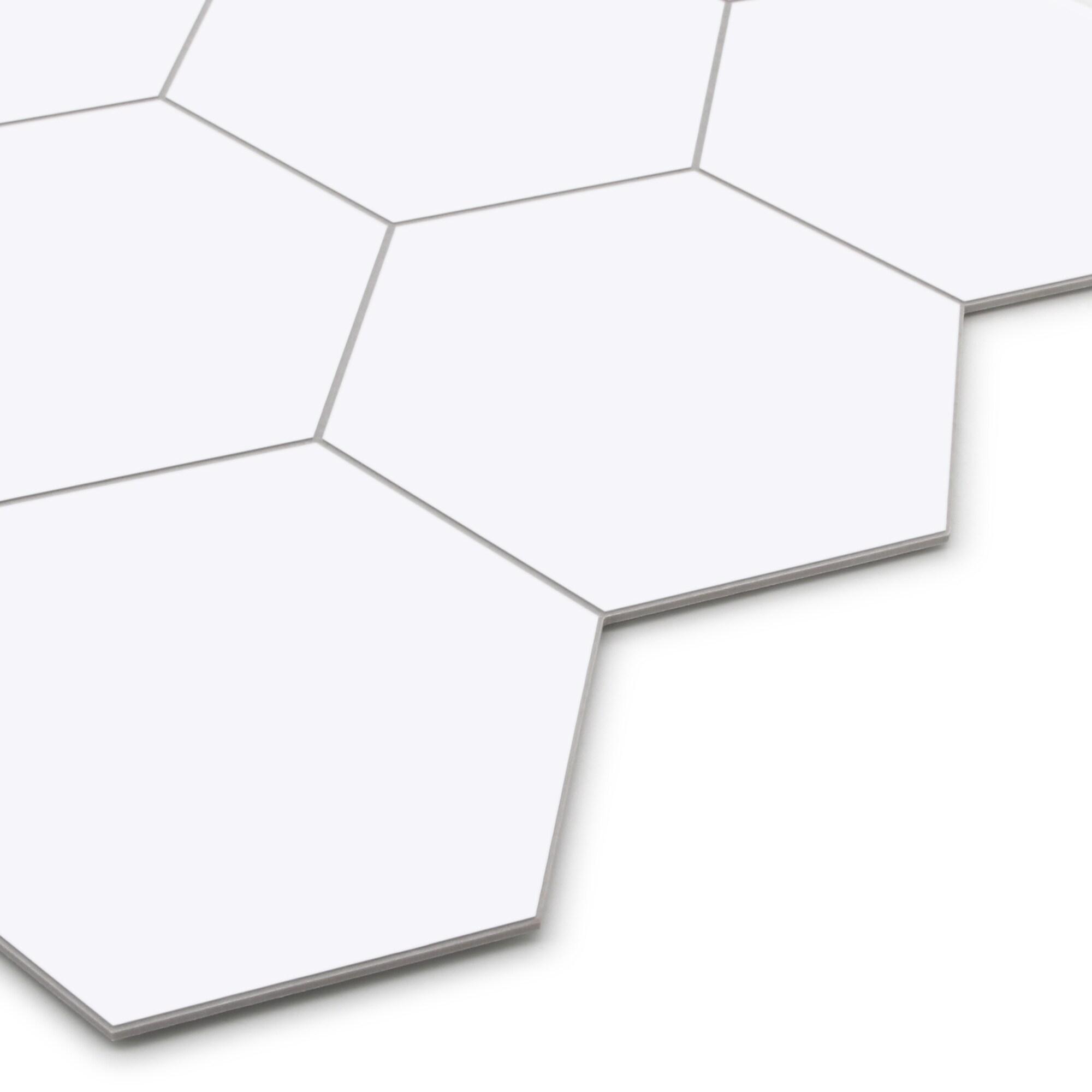 10.1'' W x 11.6'' L Hexagon Stone Composite Peel and Stick Mosaic Tile