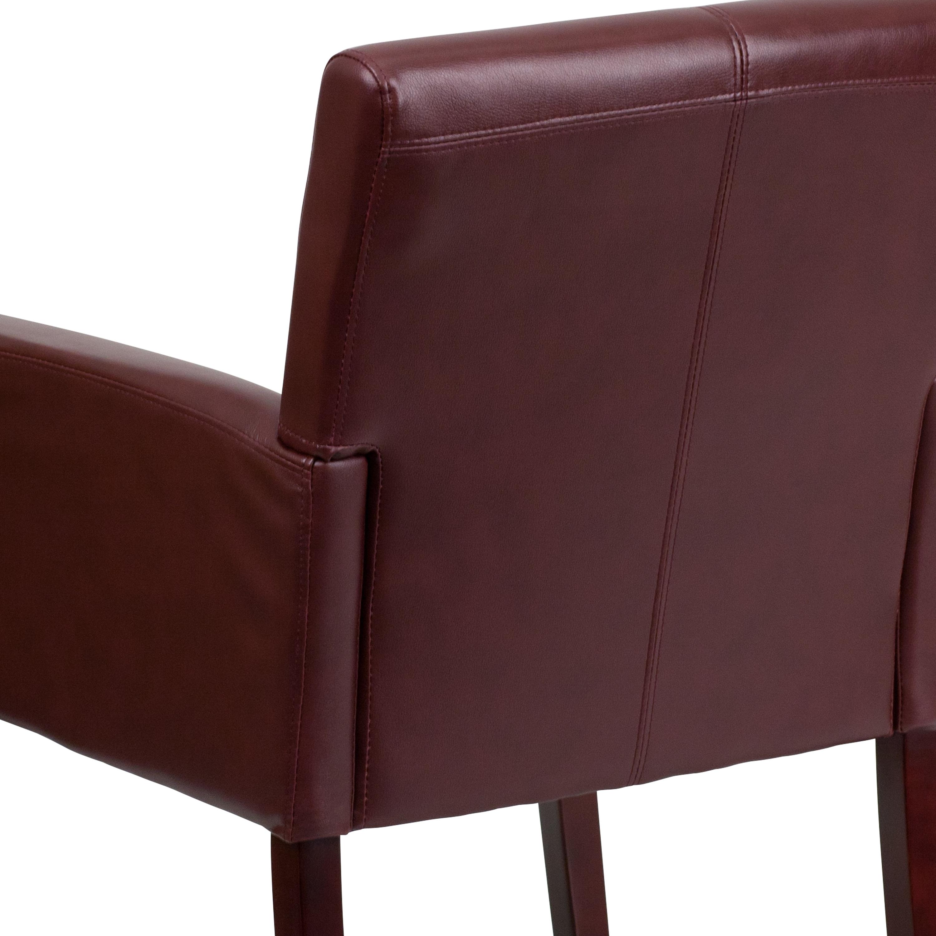 Paulson LeatherSoft Executive Side Reception Chair with Mahogany Legs