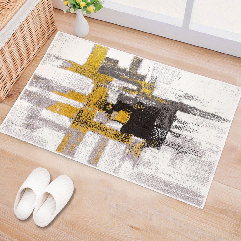 World Rug Gallery Contemporary Modern Abstract Gold 2' x 3' Area Rug