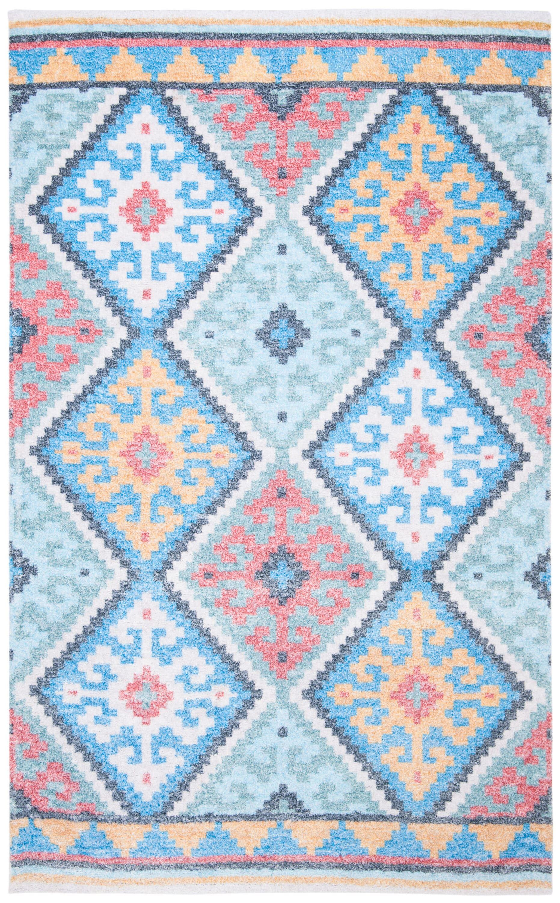 Saffron SFN560 Hand Loomed Area Rug - Blue/Aqua - 4'x6' - Safavieh.