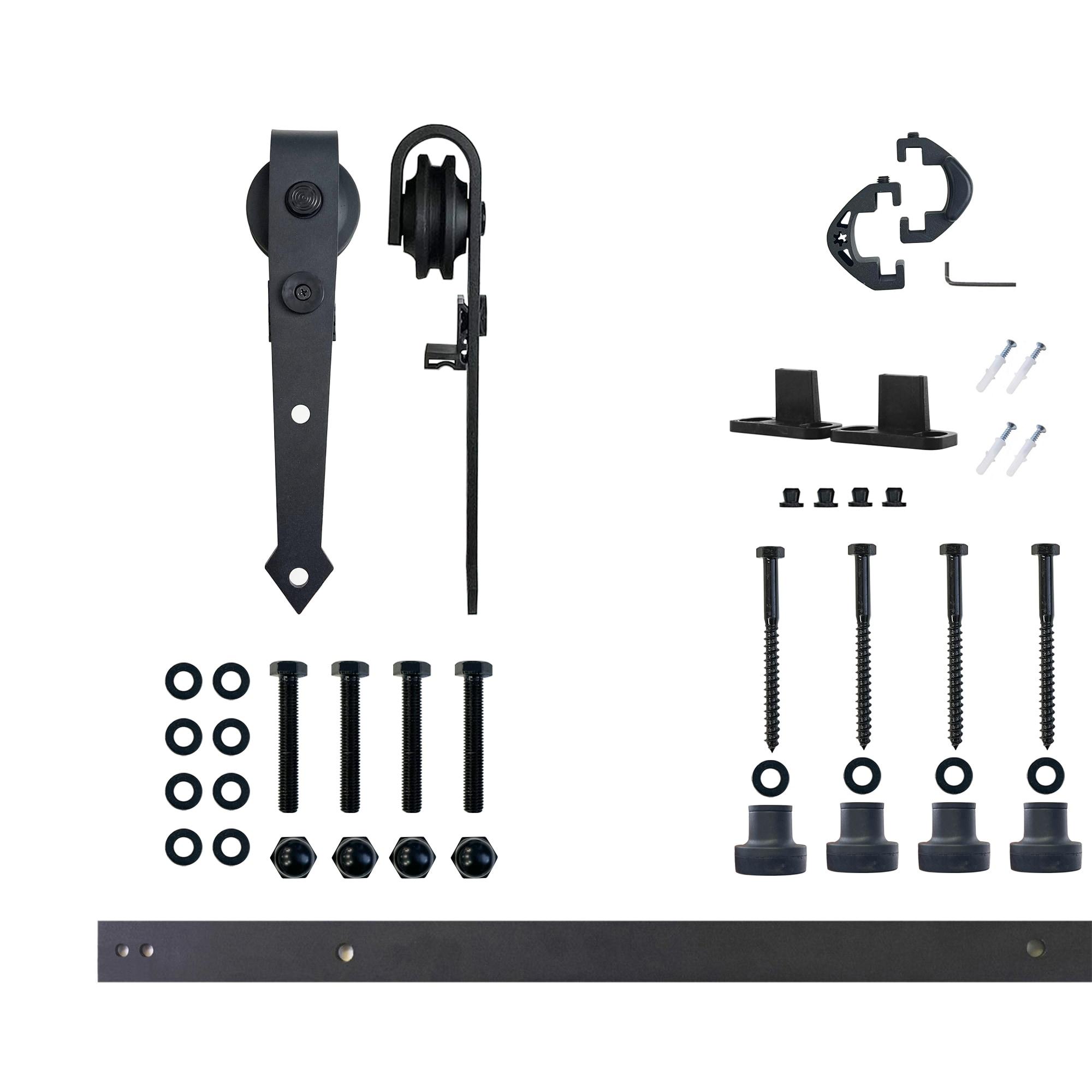 Homacer Black Rustic Arrow Design Non-Bypass Single Track One Door Hardware Kit( Door Not Included)