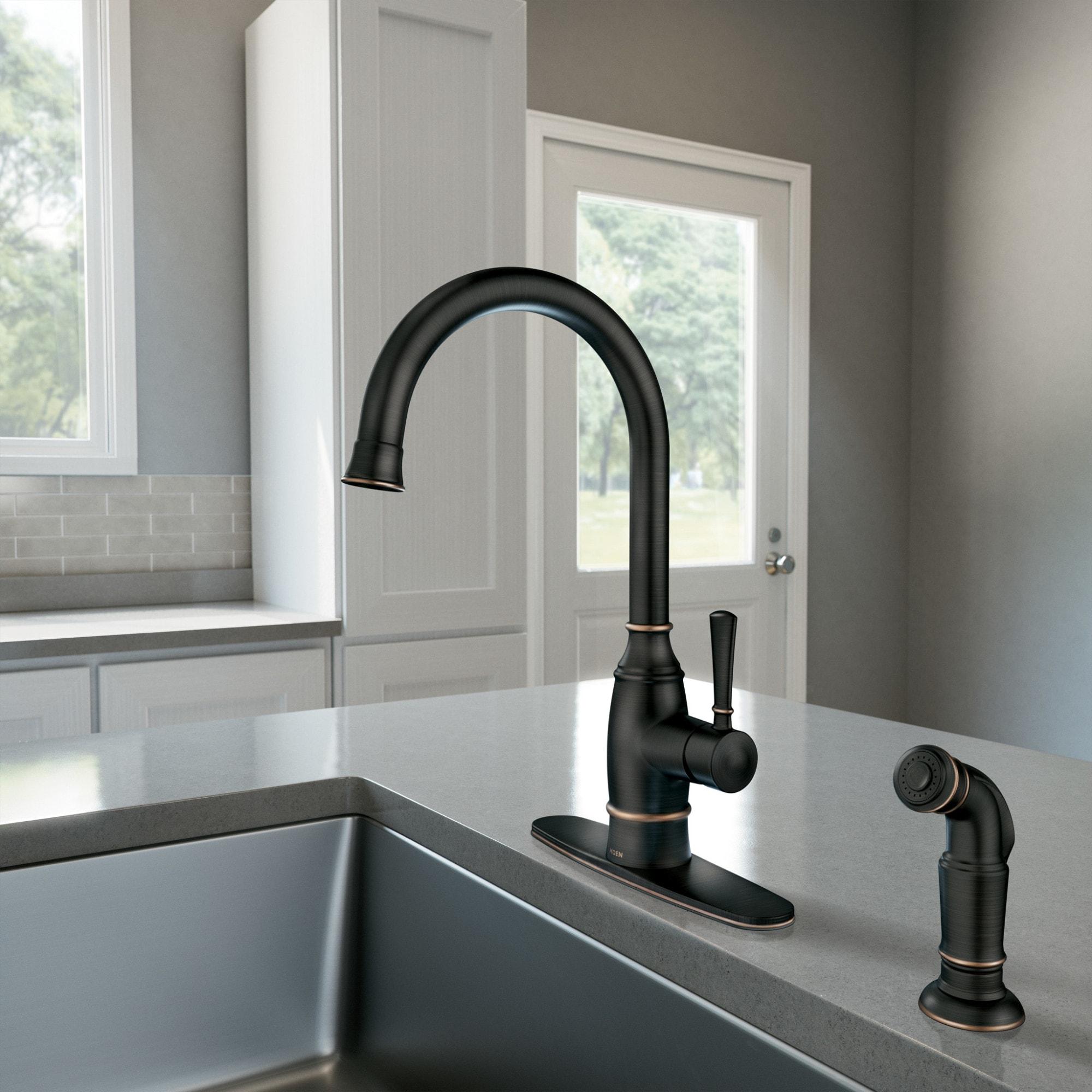 Noell Single-Handle Standard Kitchen Faucet with Side Sprayer, Deckplate Sold Separately