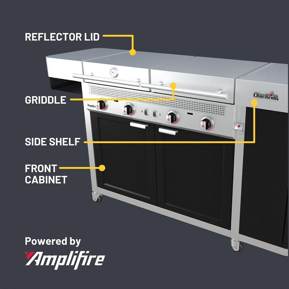 Charbroil Medallion Series Vista 3-in-1 Mini Kitchen - Gas Grill, Griddle, and Pizza Oven