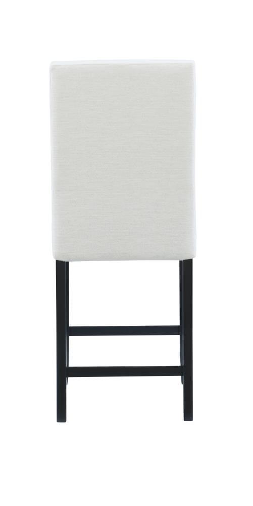 Linon 24" Stewart Padded Back and Seat Faux Leather Upholstered Counter Height Barstool - Glitz White: Elegant Nailhead Trim, Wood Legs