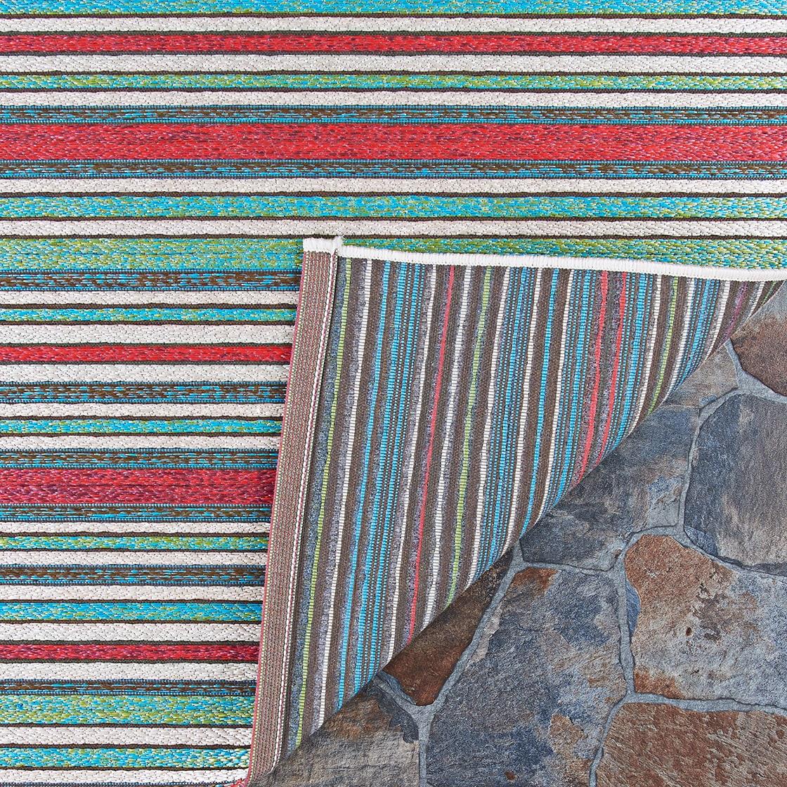 Couristan Cape Brockton Indoor / Outdoor Area Rug, Purple-Multicolor, 3'11" x 5'6"