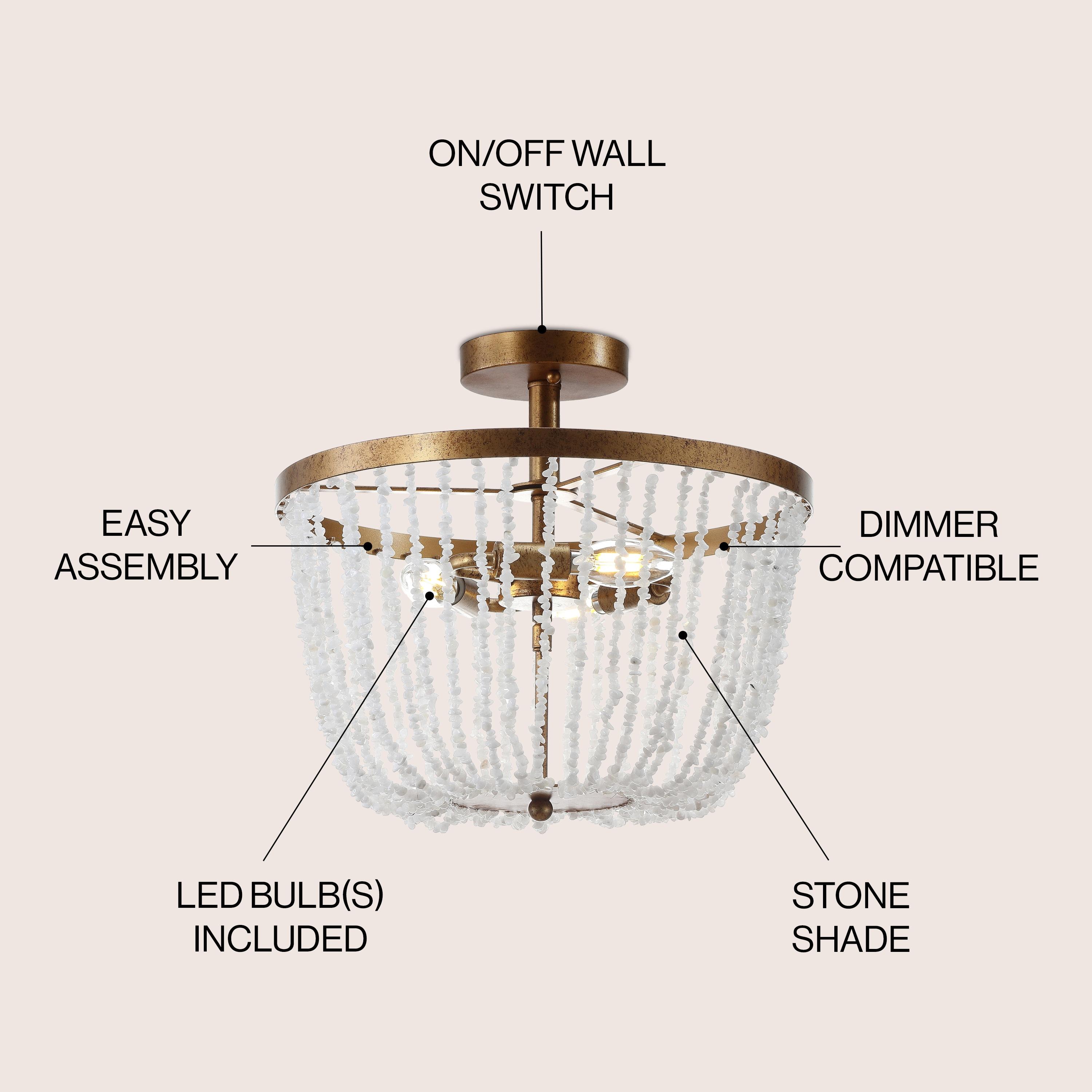 Jonathan Y Lighting Jyl9021 Georgian 3 Light 15" Wide Led Semi-Flush Bowl Ceiling Fixture
