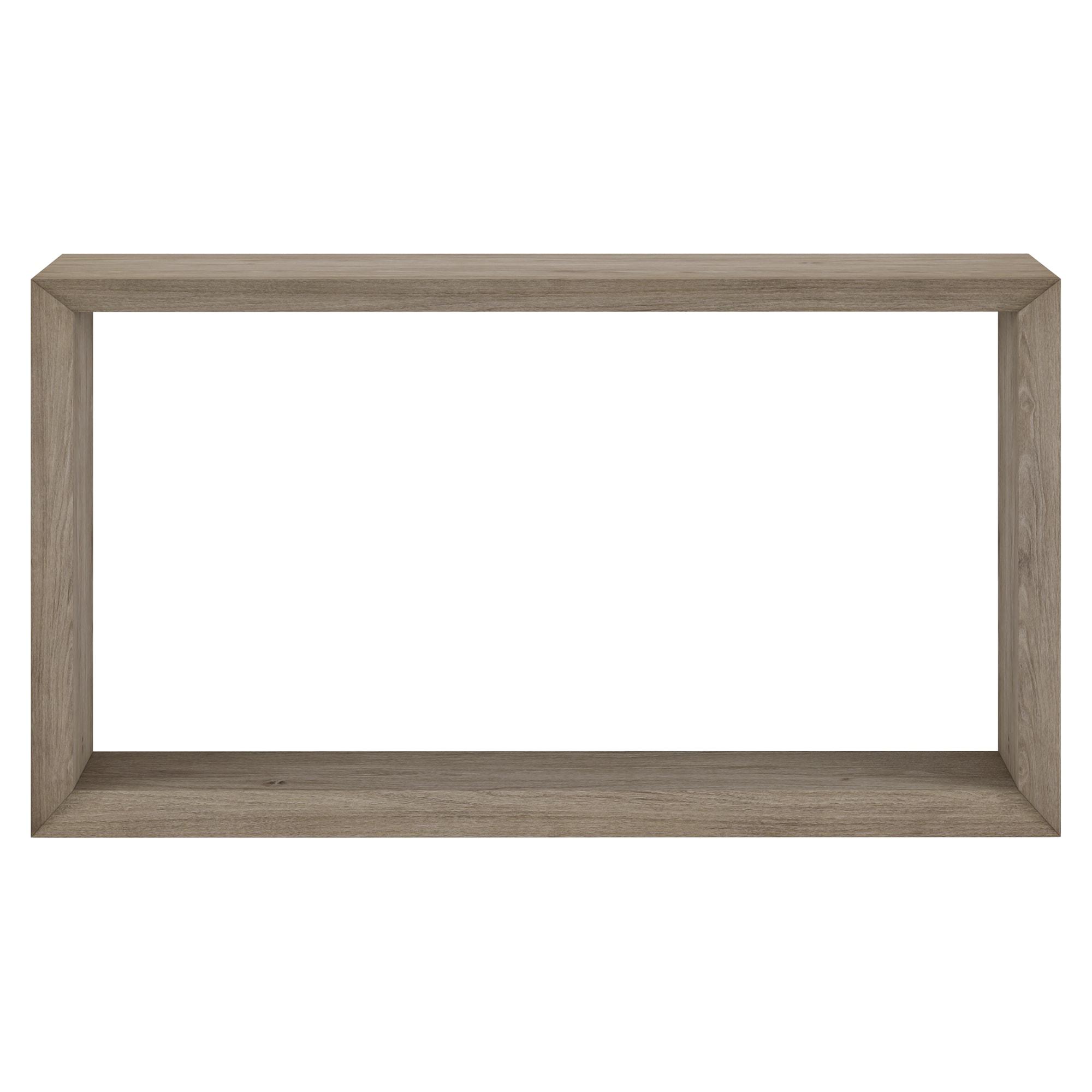Evelyn&Zoe Osmond 55" Wide Rectangular Console Table, Antiqued Gray Oak