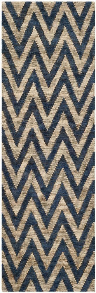 Organica ORG515 Hand Knotted Indoor Runner Rug - Blue/Natural - 2'6"x10' - Safavieh.
