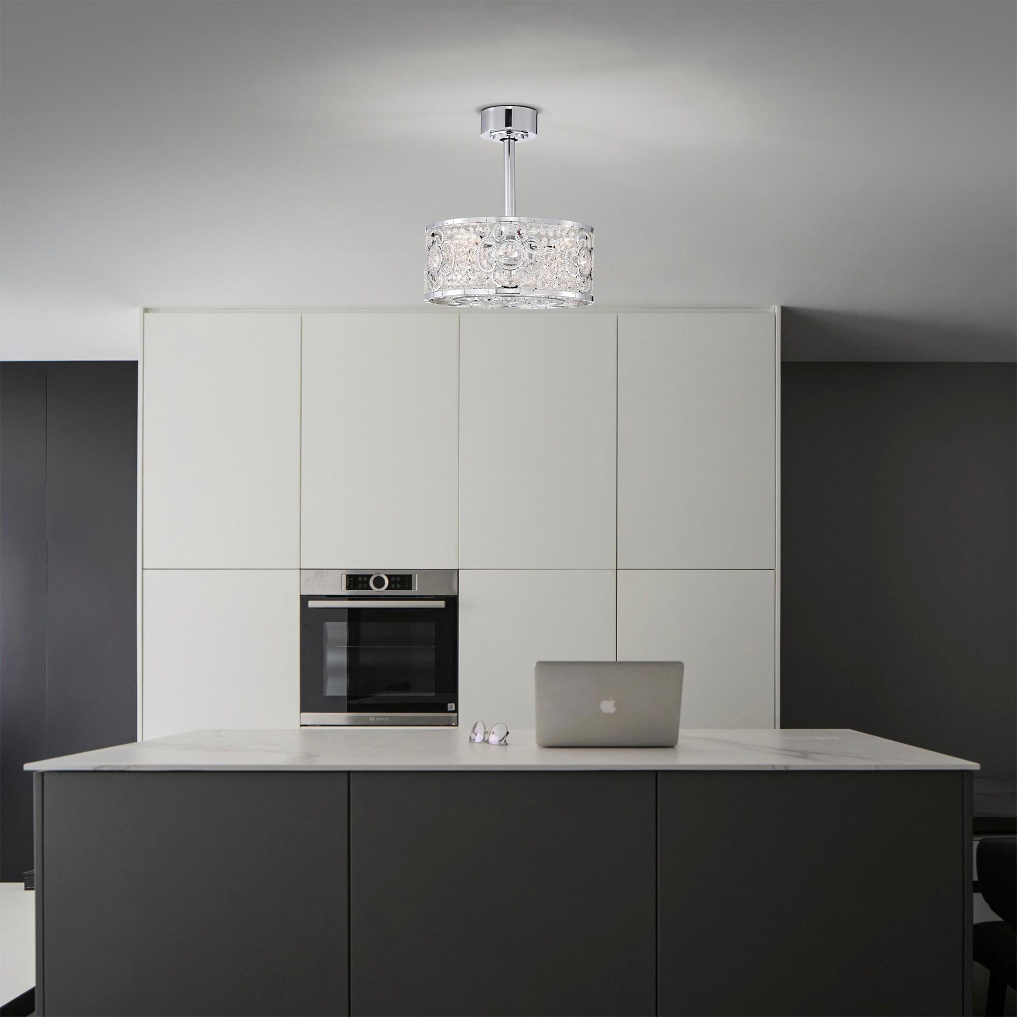 Ralph 15 in. 3-Light Indoor Chrome Finish Ceiling Fan with Light Kit