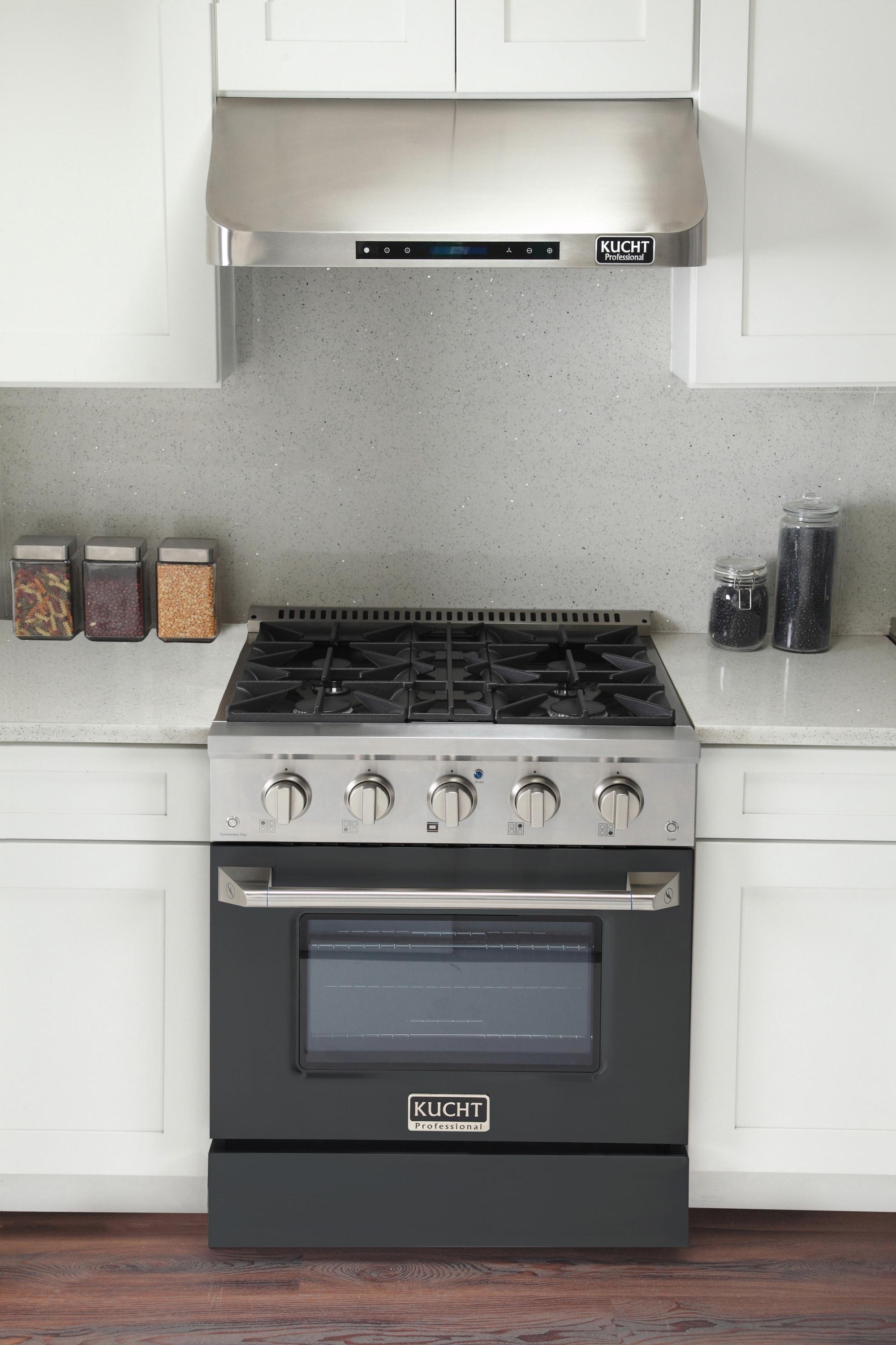 30 in. 4.2 cu. ft. Natural Gas Range with Convection Oven in Cement Gray