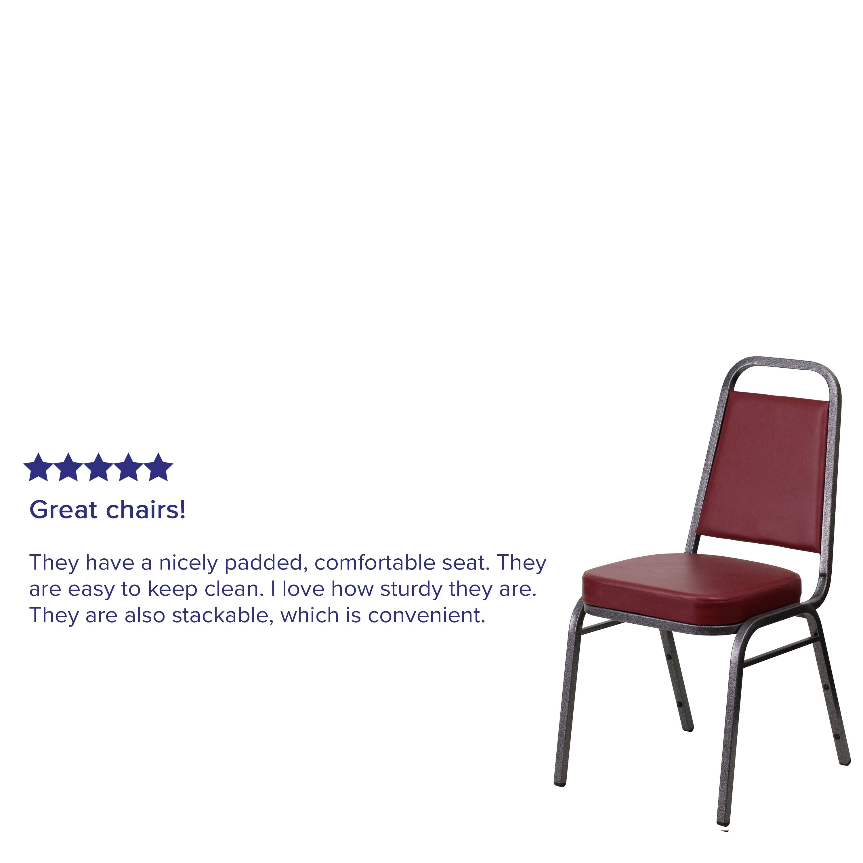 Flash Furniture Hercules Series Adult Size Trapezoidal Stacking Banquet Chair, Burgundy
