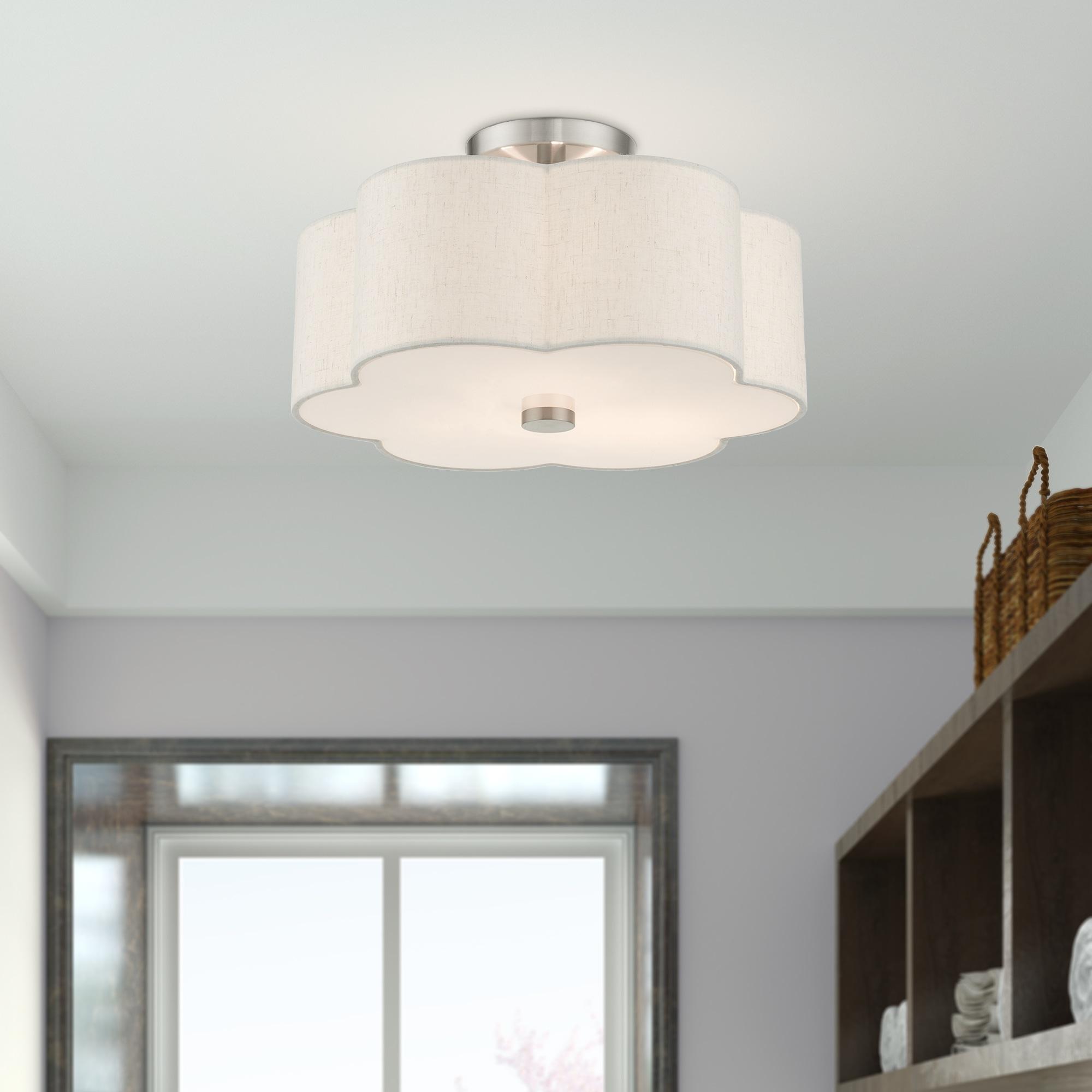 Livex Lighting Solstice 3 - Light Semi-Flush Mount in  Brushed Nickel