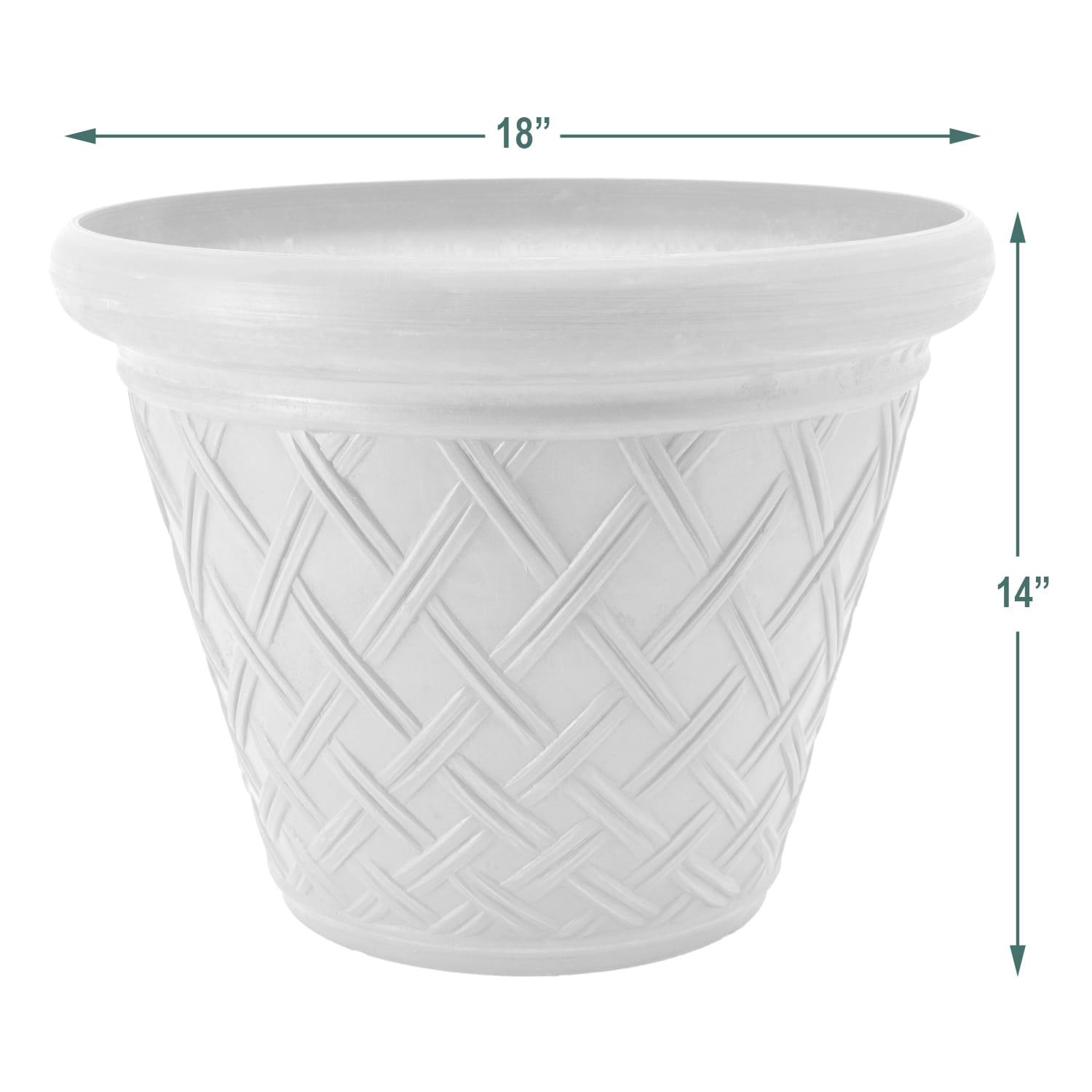 Large Terra Cotta Recycled Plastic Basket Weave Planter