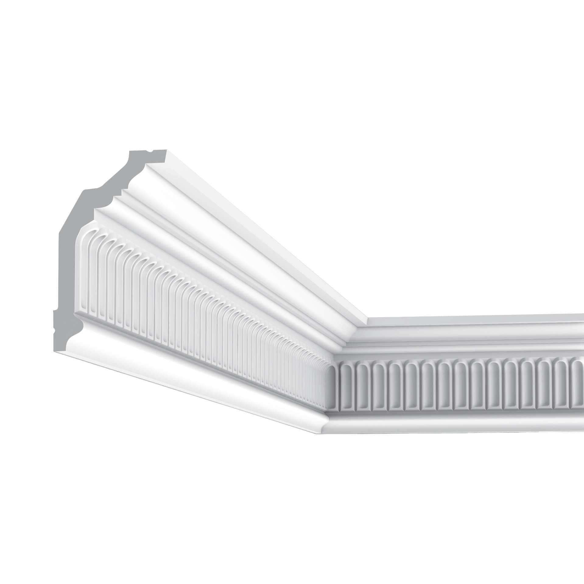 Orac Decor 4-3/4 in x 2-7/8 in x 78-3/4 in Primed White High Density Polyurethane Crown Moulding