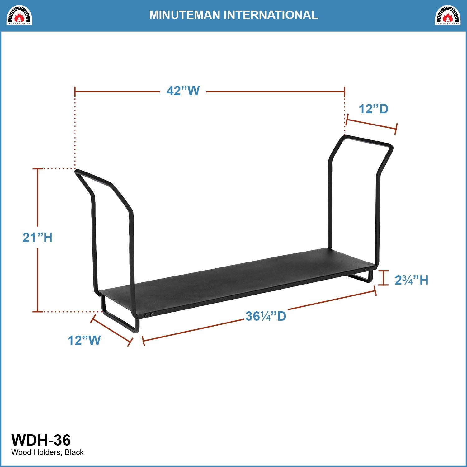 Black 36-inch Wrought Iron Firewood Storage Rack