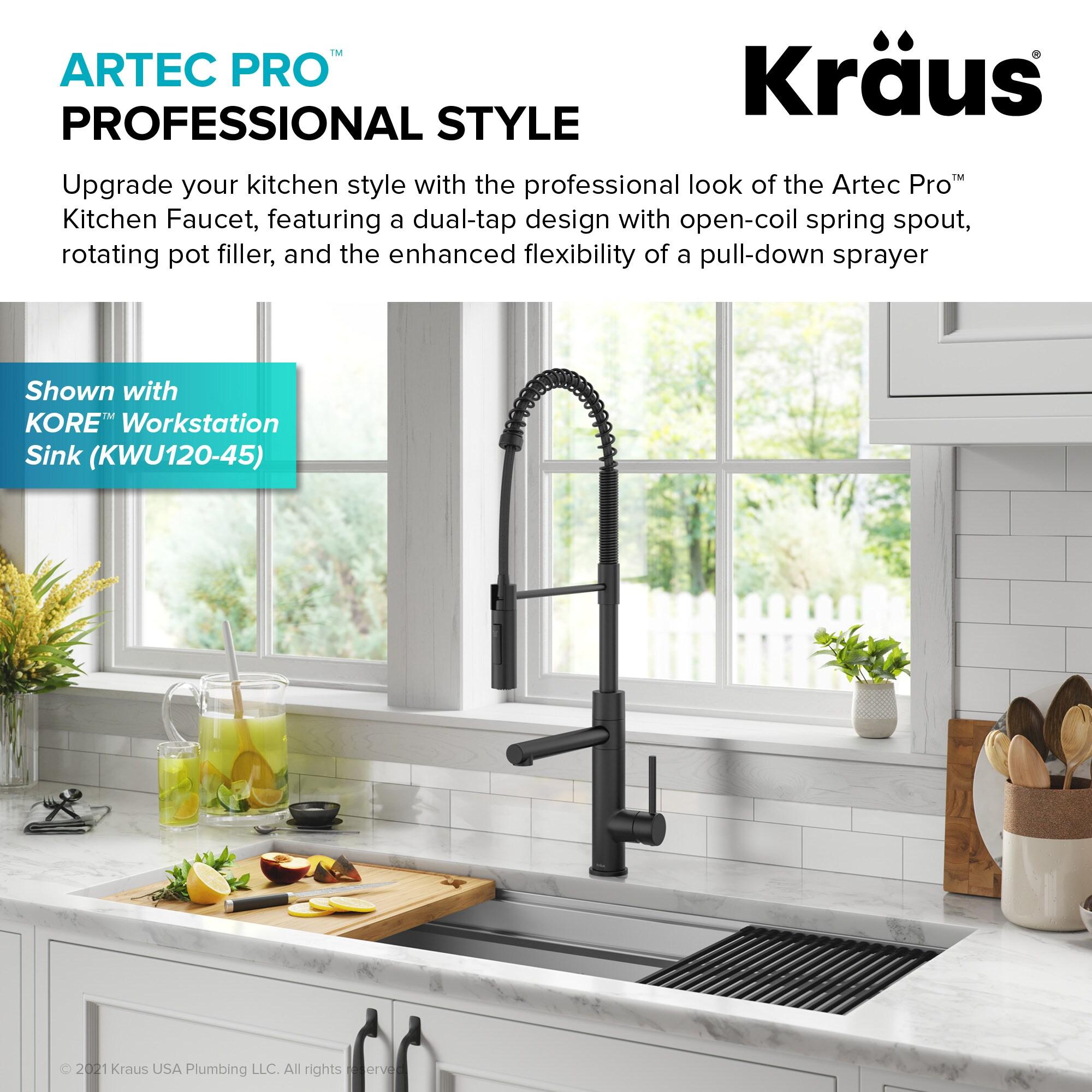 Artec Pro Commercial Style Pull-Down Single Handle Kitchen Faucet with Pot Filler