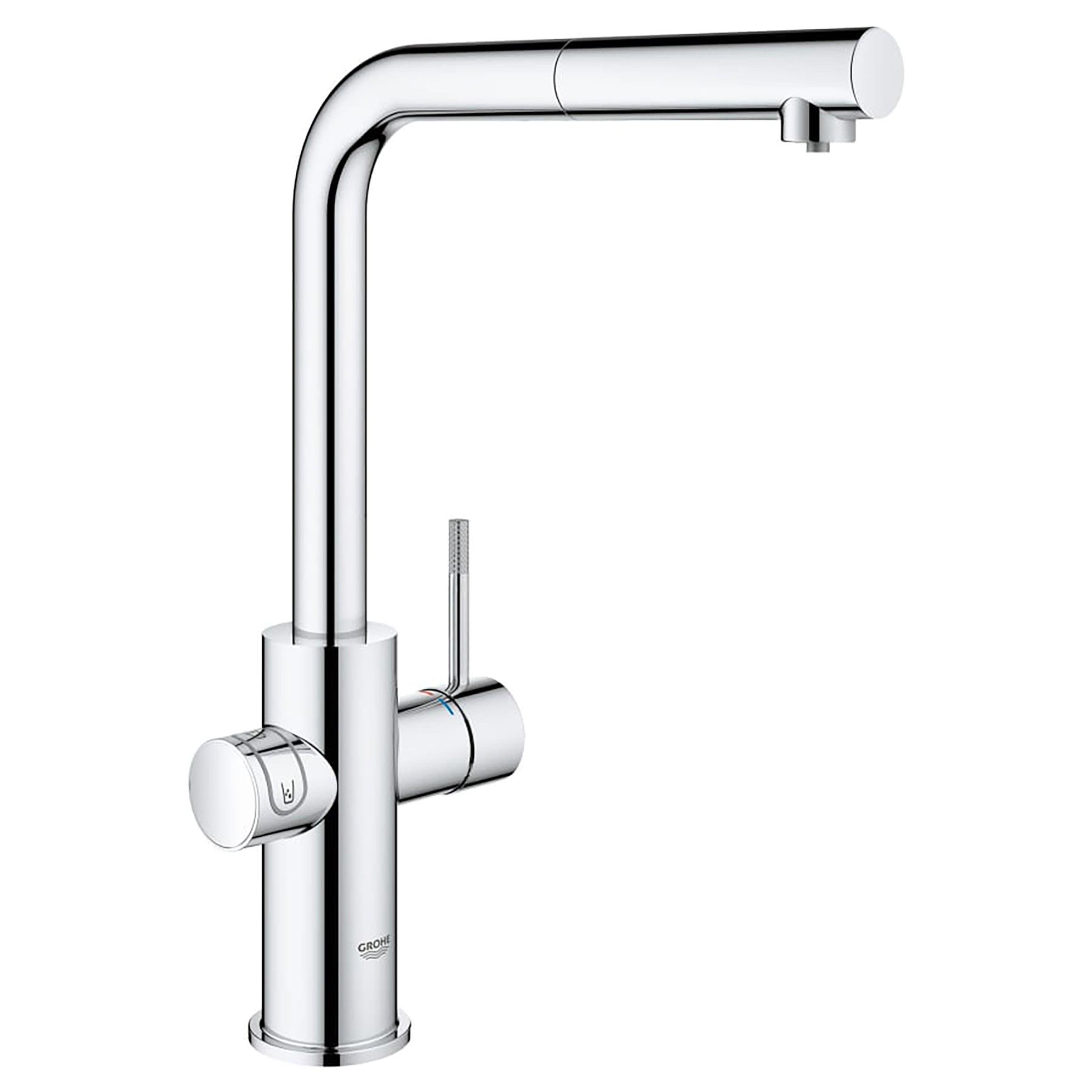 Blue Pull Out Single Handle Kitchen Faucet with Accessories
