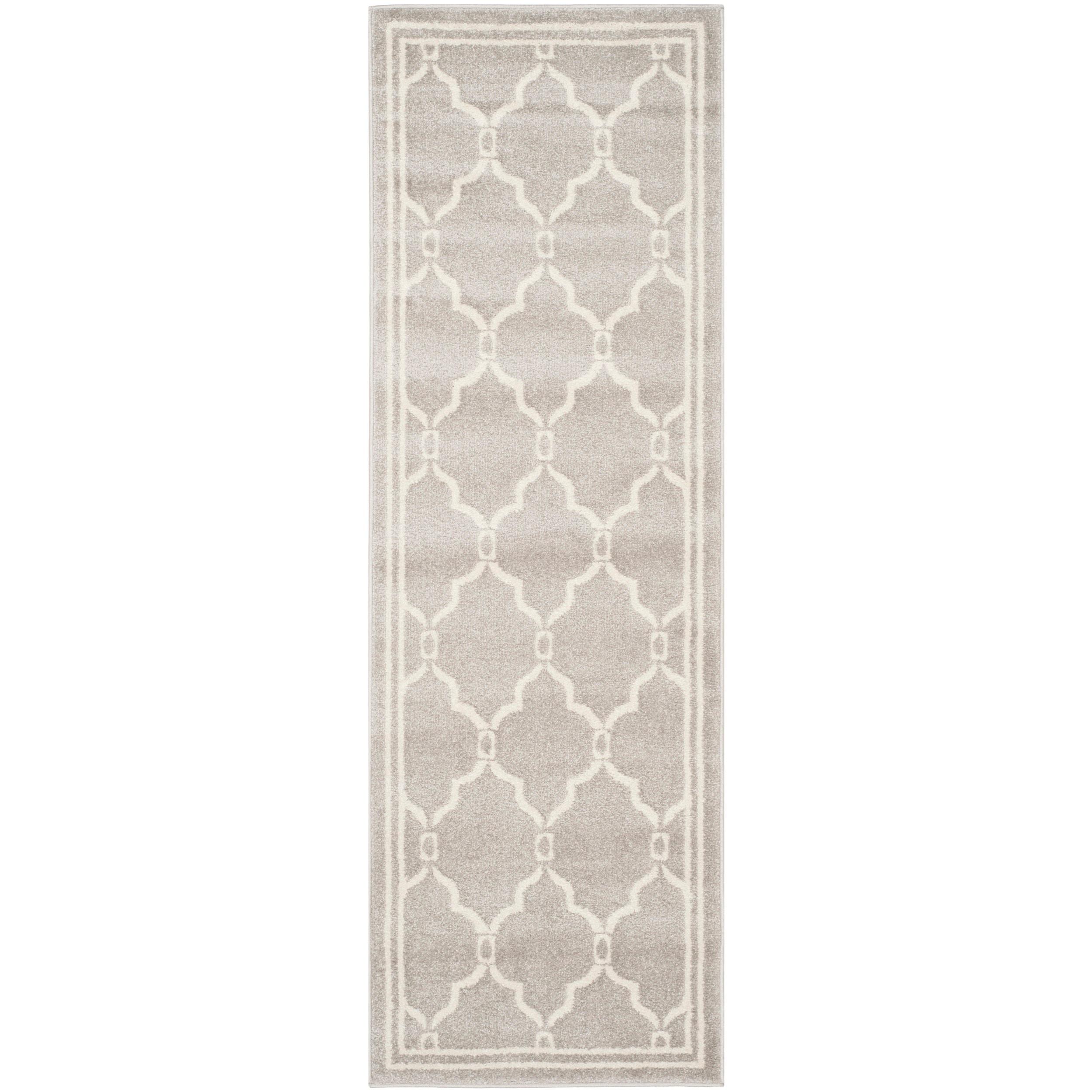 Amherst AMT414 Power Loomed Indoor Runner Rug - Light Grey/Ivory - 2'3"x11' - Safavieh