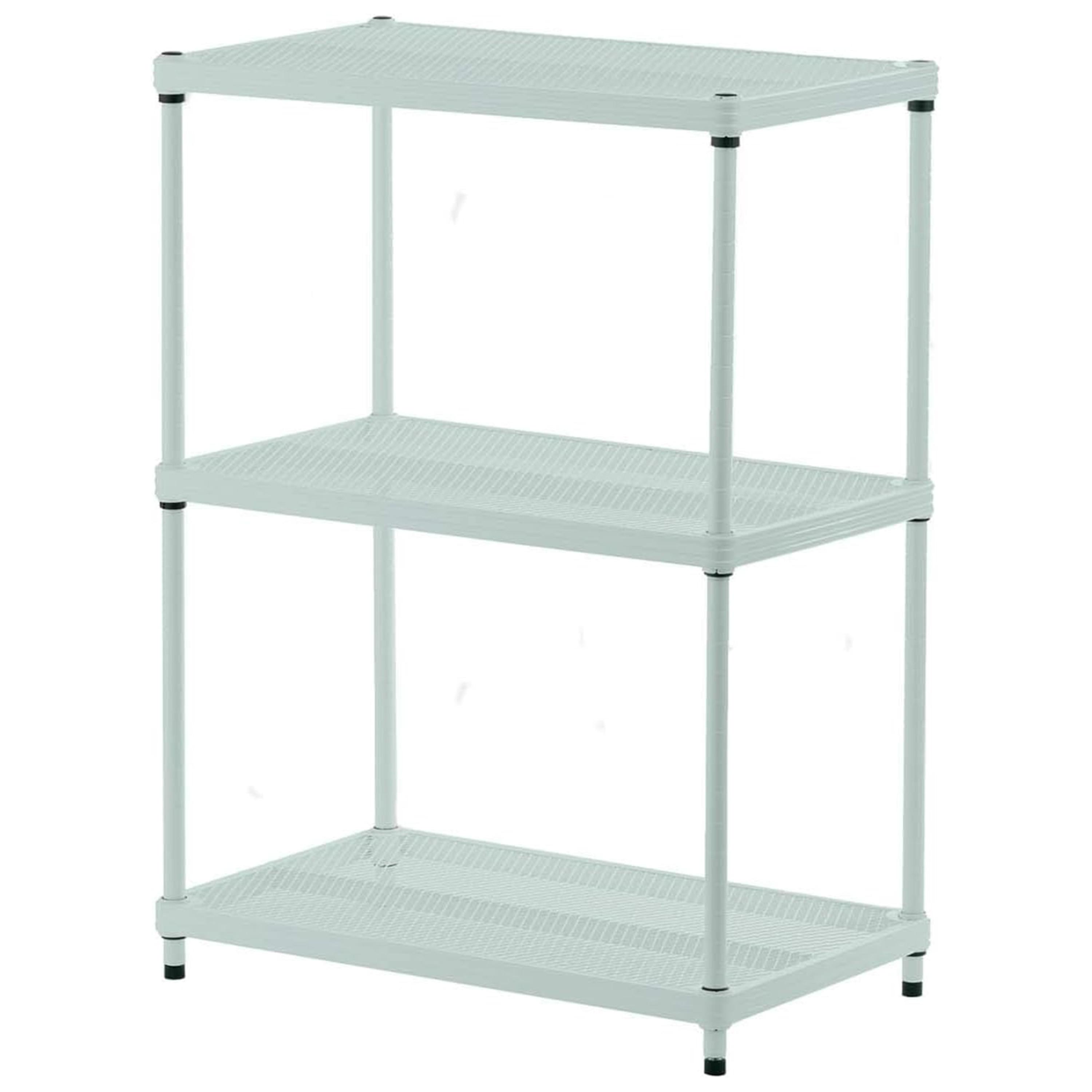 Design Ideas MeshWorks 3 Tier Full-Size Metal Storage Shelving Unit Rack for Kitchen, Office, and Garage Organization, 23.6” x 13.8” x 31.5,” Green