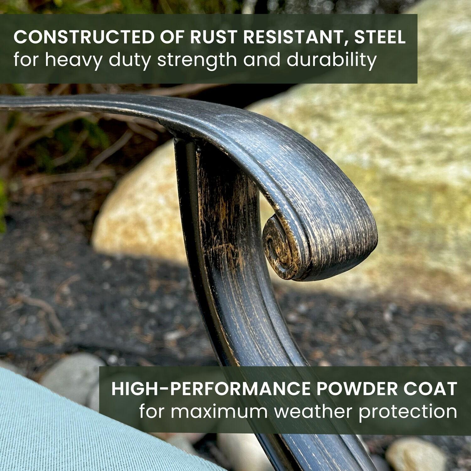 Hanover Traditions 11-Piece Aluminum Outdoor Dining Set, Blue