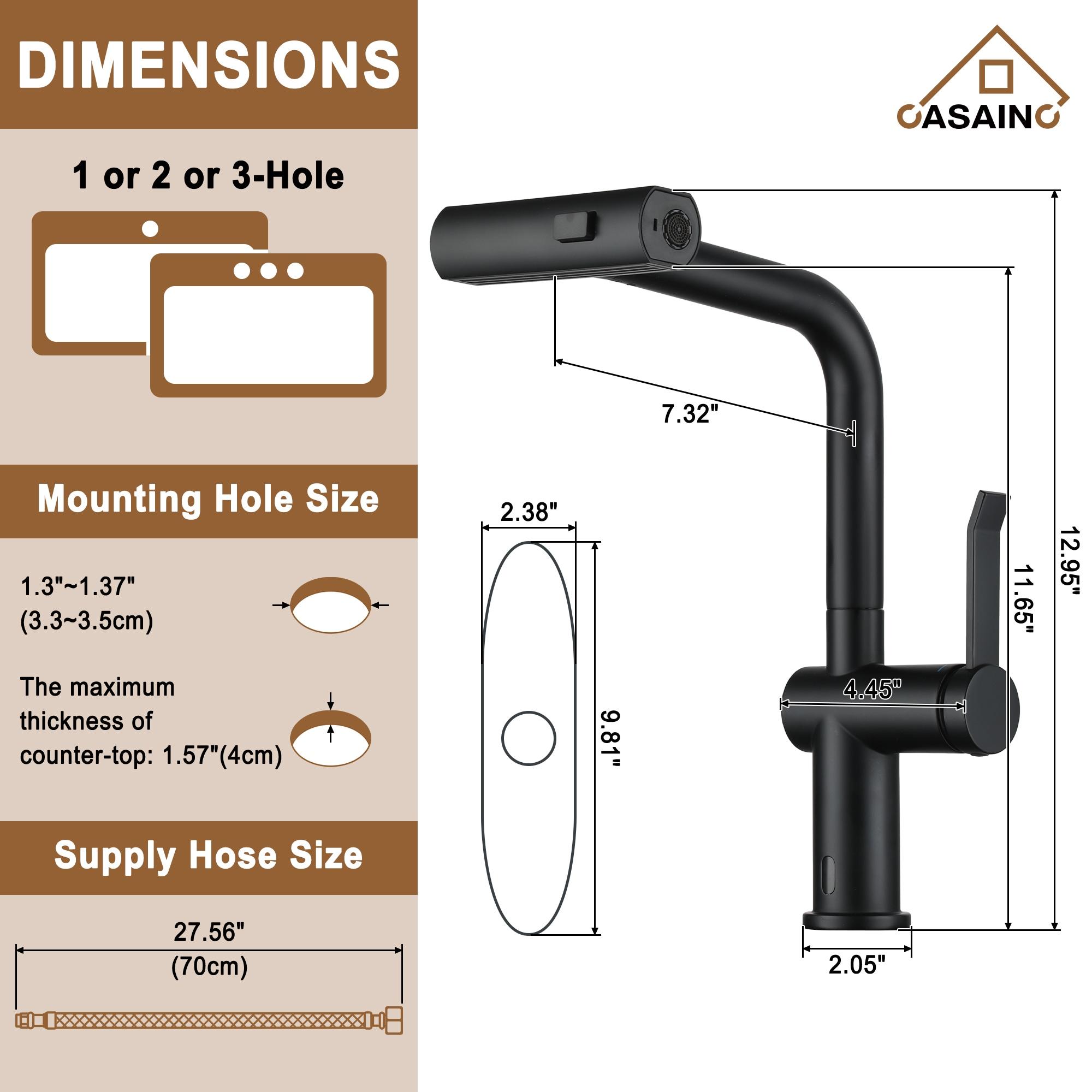 Willow Single Handle Pull Out Kitchen Faucet with Touchless Sensor, Three-function Mode Sprayer