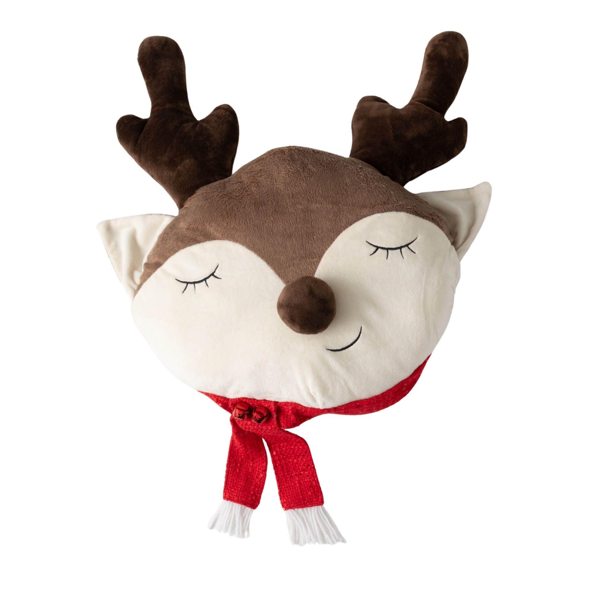 Clover Lane 24.5" Sleeping Reindeer Christmas Throw Pillow, Multicolor
