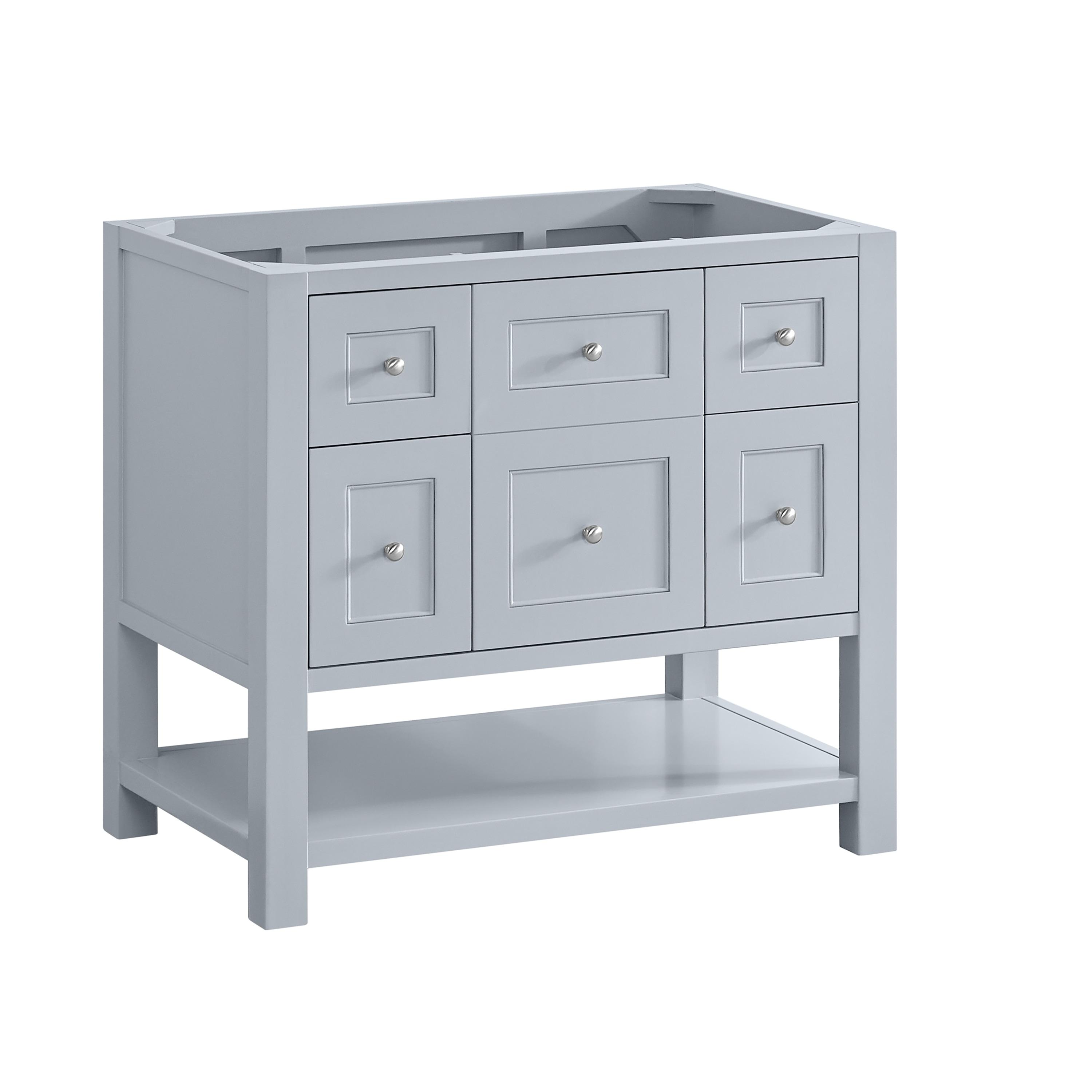 James Martin Vanities 330-V36-SRB-3LDL 36 in. Breckenridge Single Vanity with 3 cm Lime Delight Quartz Top, Serenity Blue