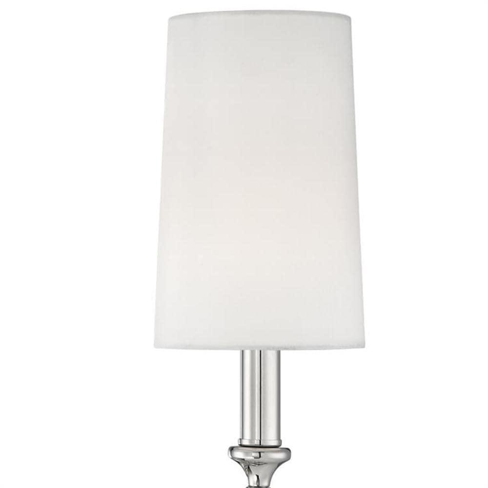 Sylvan Polished Nickel Dimmable Sconce with White Silk Shade