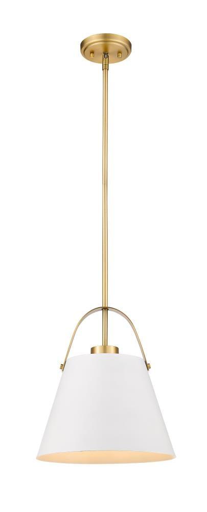 Z-Lite Z-Studio 1 - Light Pendant in  Matte White/Heritage Brass