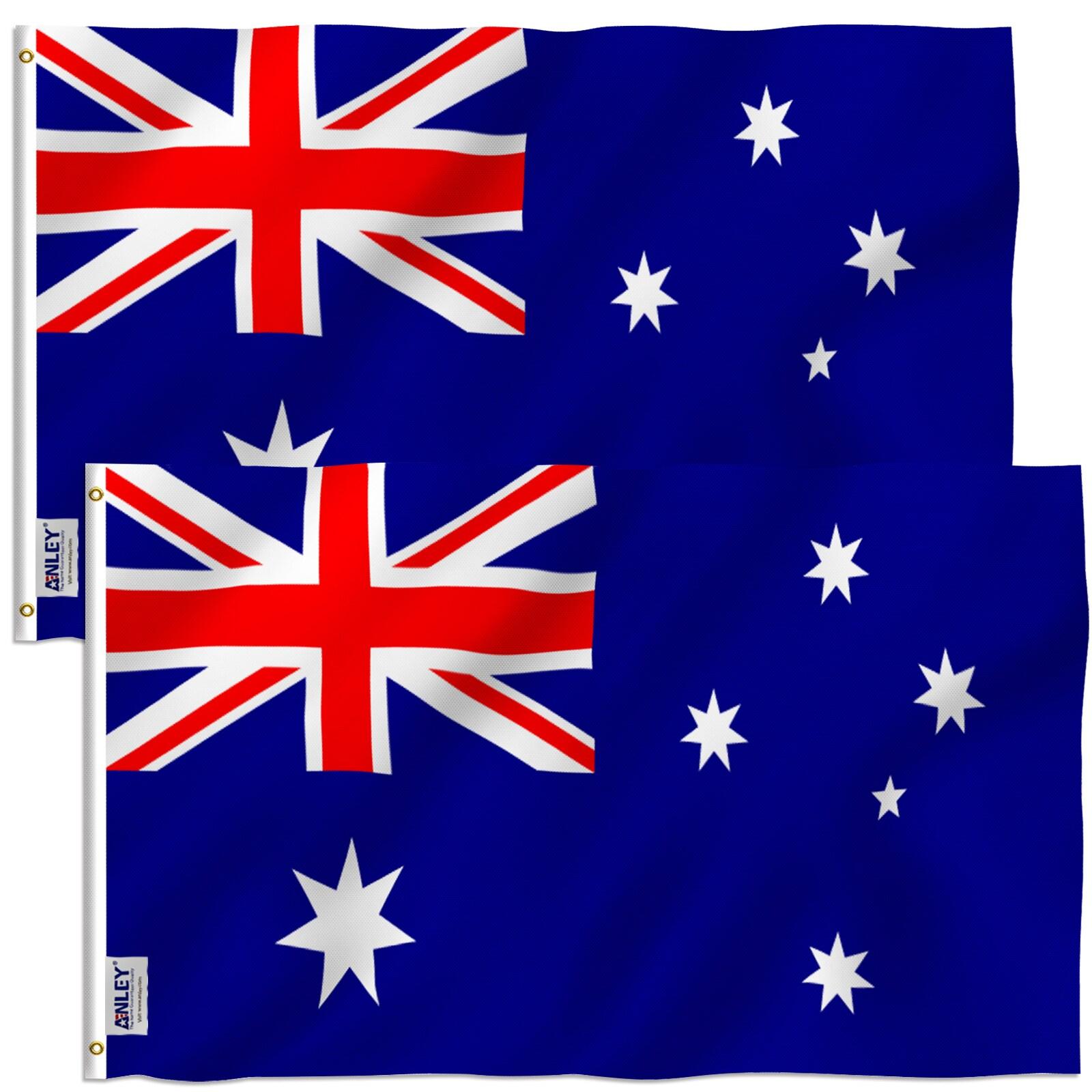 Australia Flag Polyester 36 x 60 in. House Flag (Set of 2)