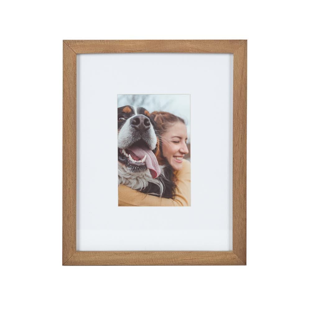 Kate and Laurel Gallery Transitional Frame Set, Set of 5, Rustic Brown, Sophisticated Picture Frame Collage With Multiple Sizes Included