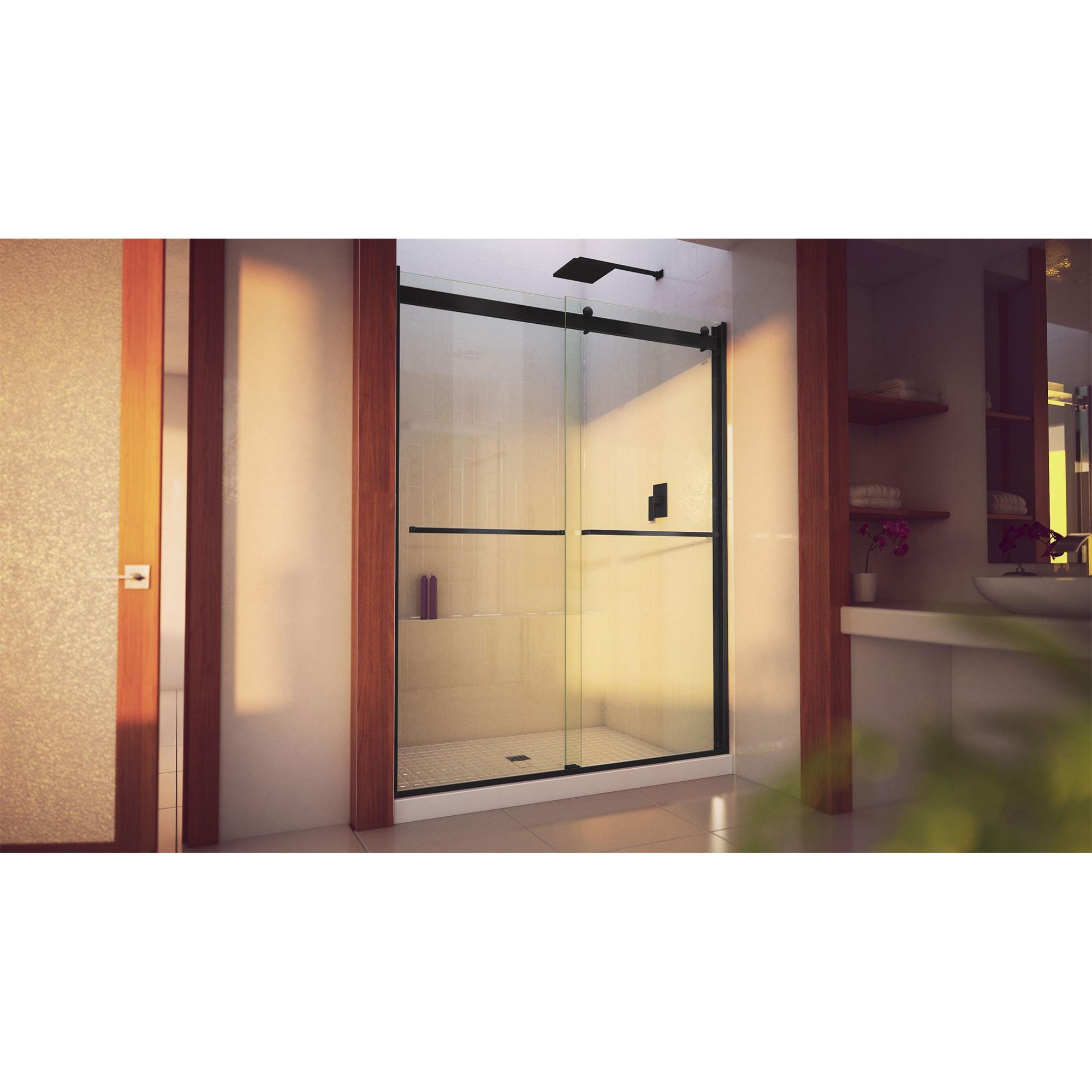 56" - 60" W 76" H Reversible Semi-Frameless Shower Door with ClearMax Technology