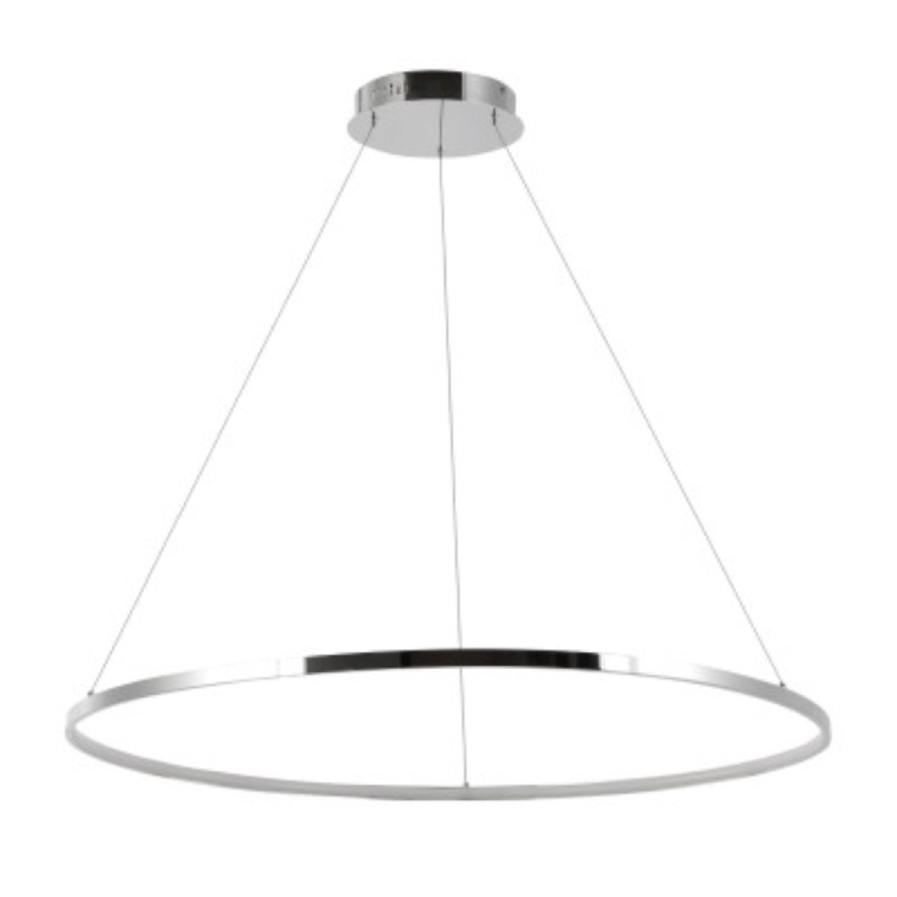 Circulo 34.88" Modern Bohemian Iron Integrated LED Pendant, Chrome