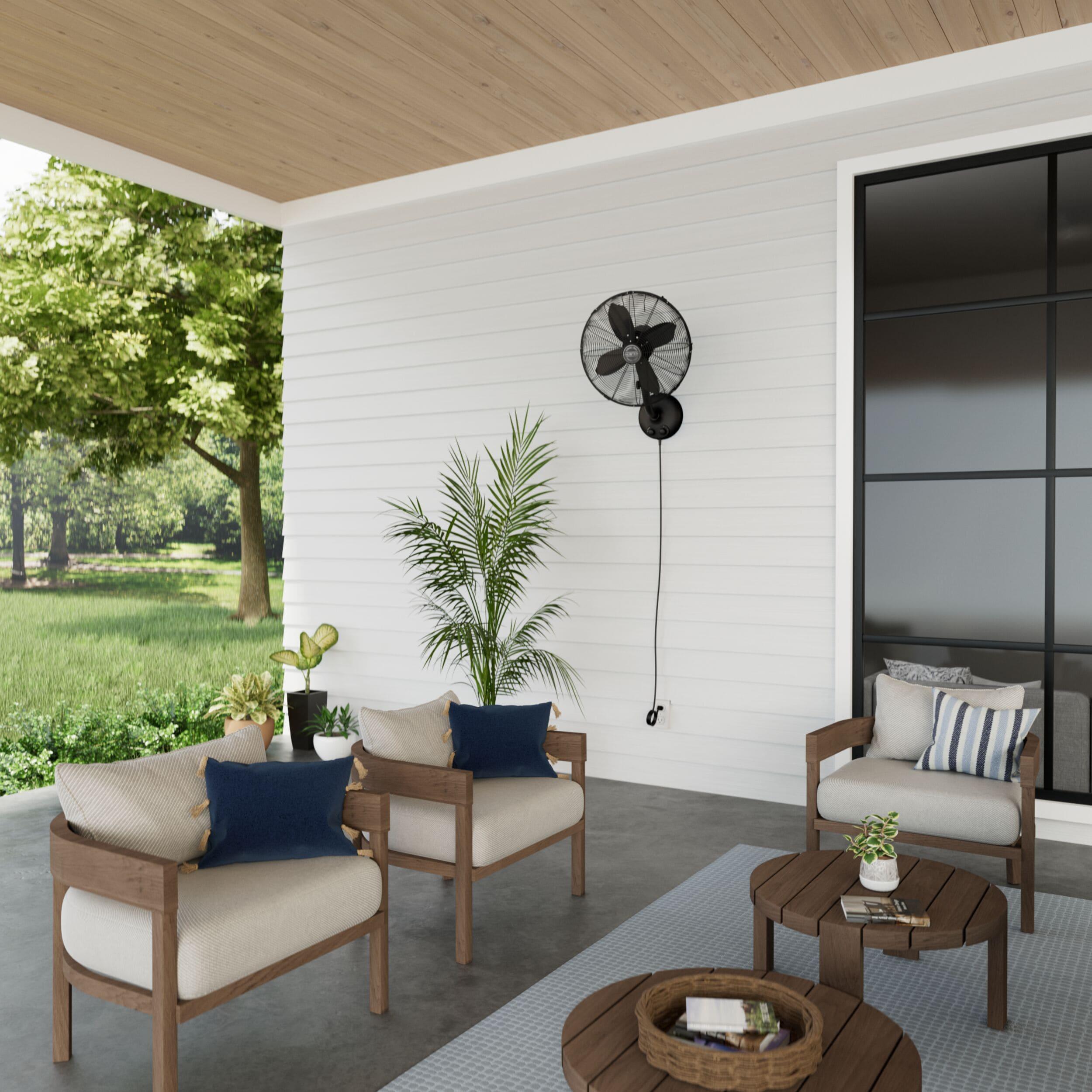 HUNTER - 97318 - Oscillating Wall Mounted Fan 16 inch 3 speeds Classic W16