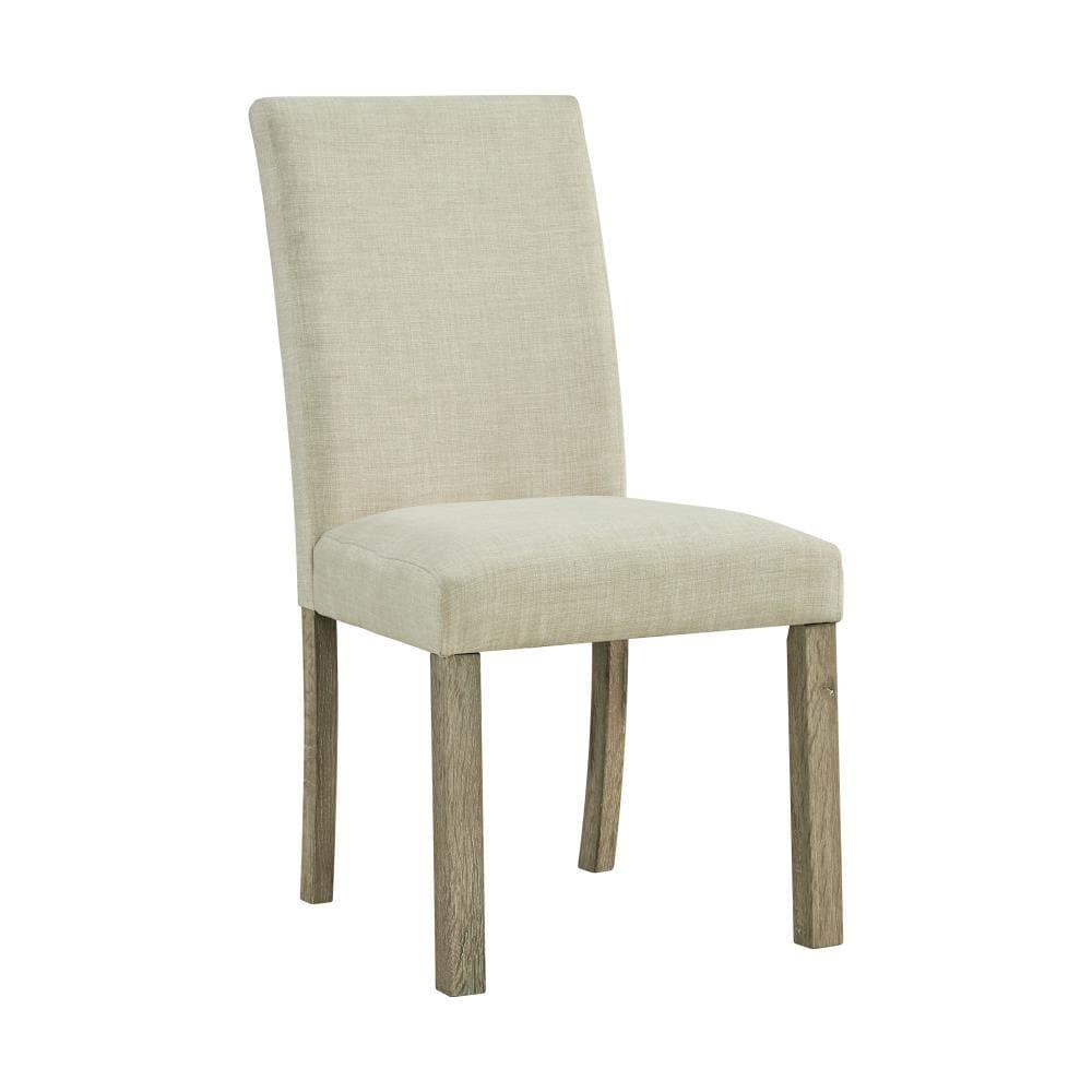 Turner Upholstered Side Chair Set Natural: Linen Fabric, Foam Cushion, Armless - Picket House Furnishings