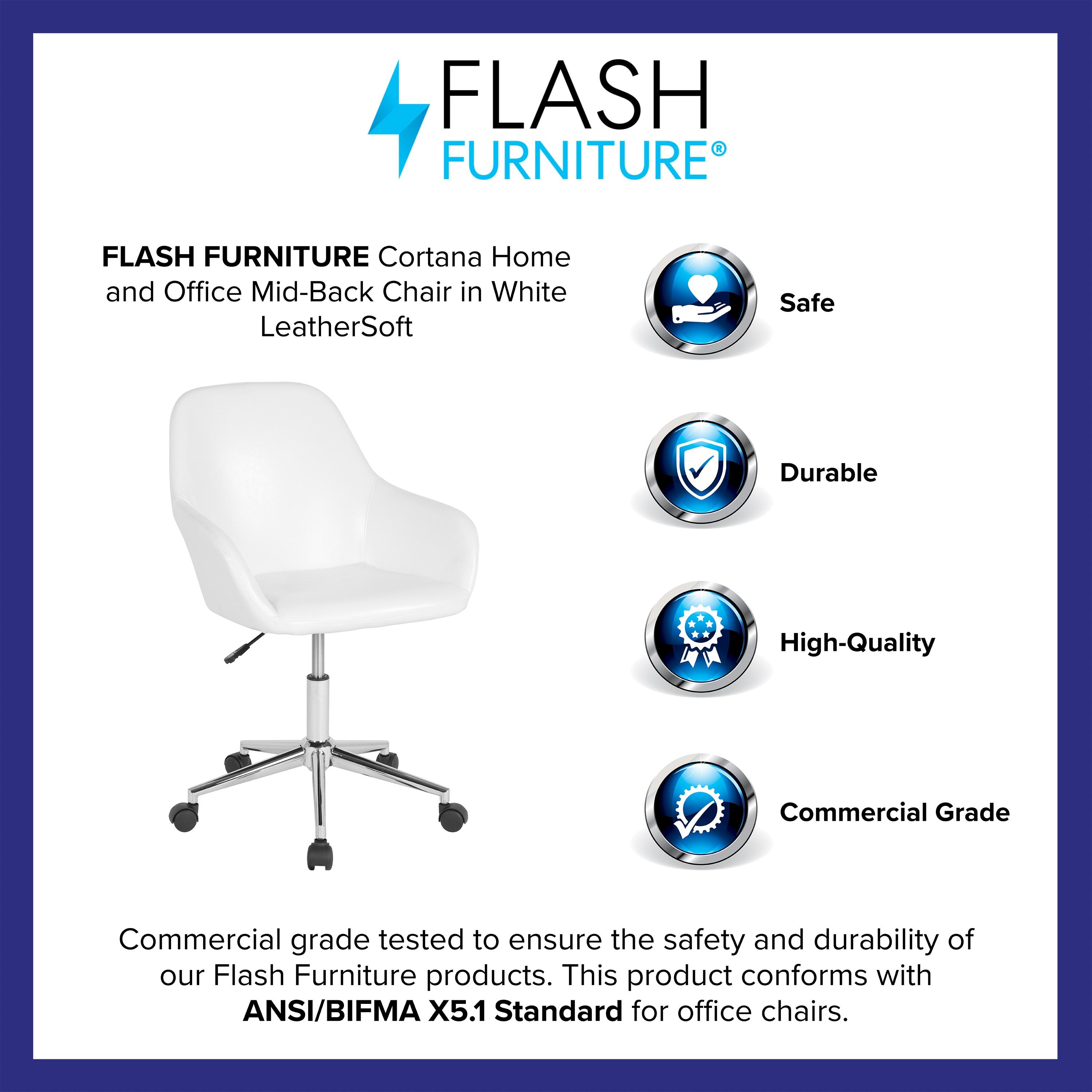 Flash Furniture Cortana Contemporary Home & Office Mid-Back LeatherSoft Upholstered Swivel Chair