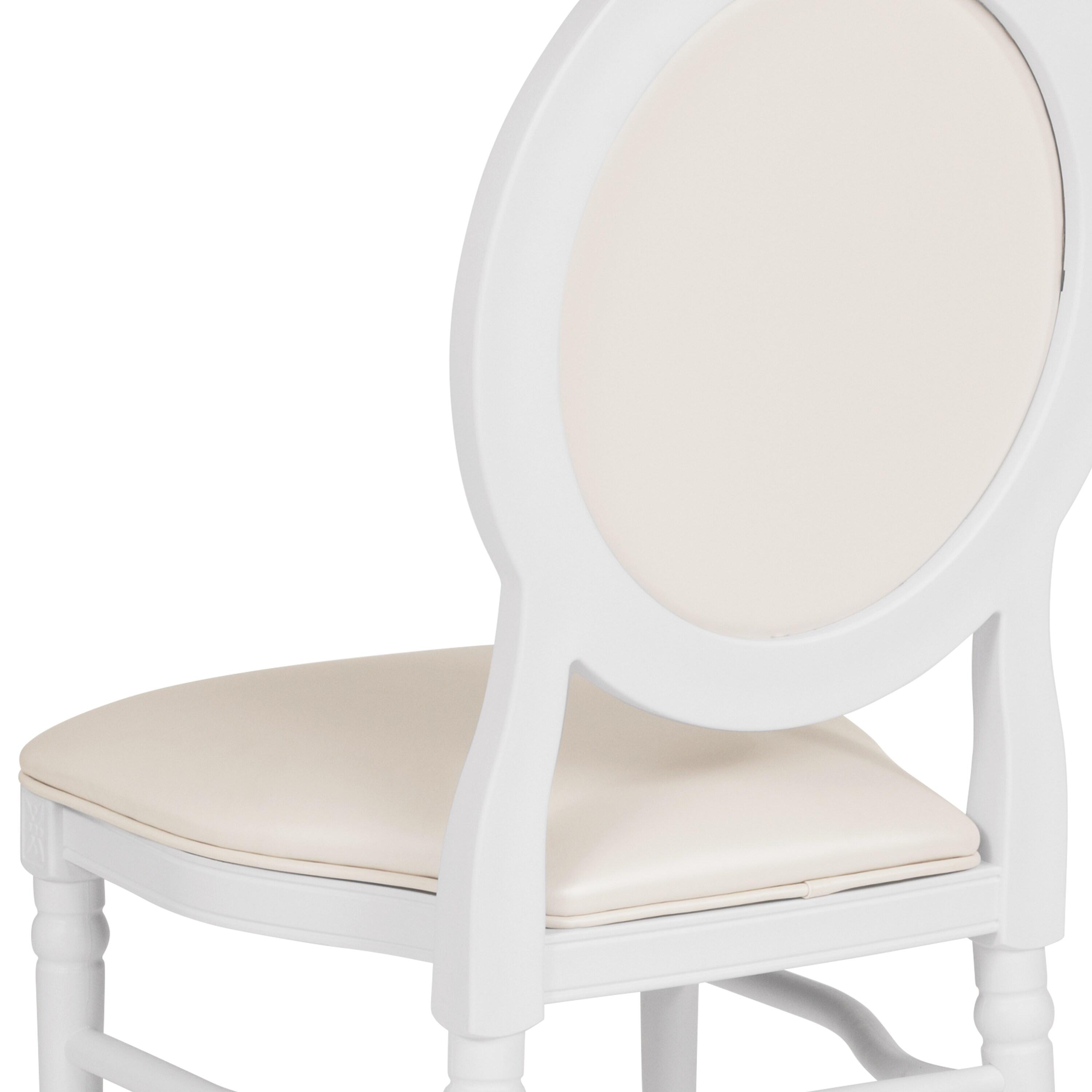Flash Furniture HERCULES Series 900 lb. Capacity King Louis Chair with White Vinyl Back and Seat and White Frame