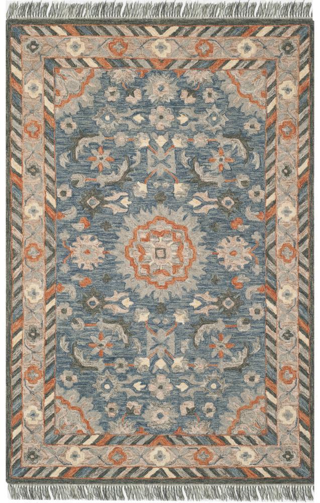 Aspen APN123 Hand Tufted Area Rug - Blue/Rust - 6'x9' - Safavieh..