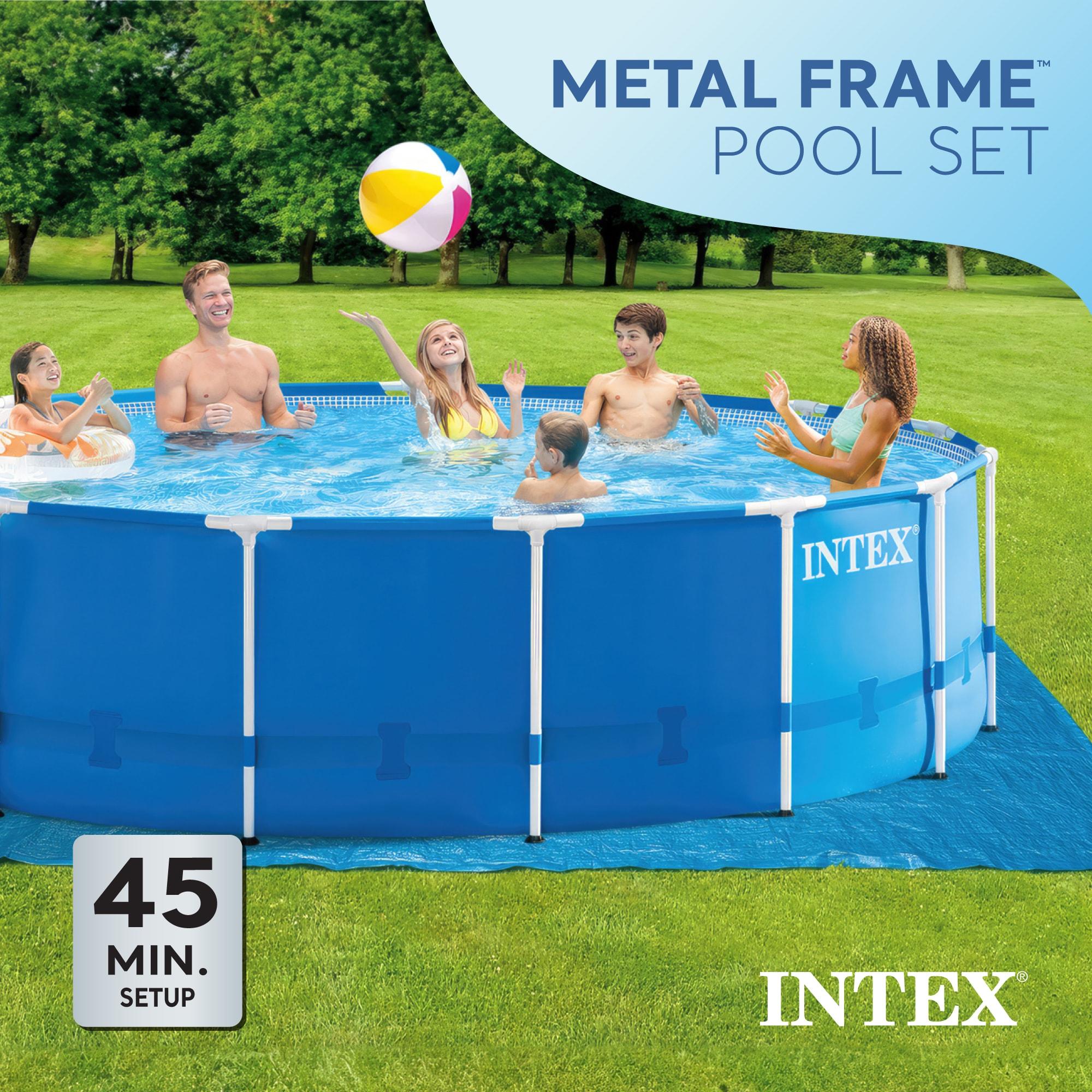 Intex Intex Metal Frame Round Above Ground Swimming Pool w/Pump