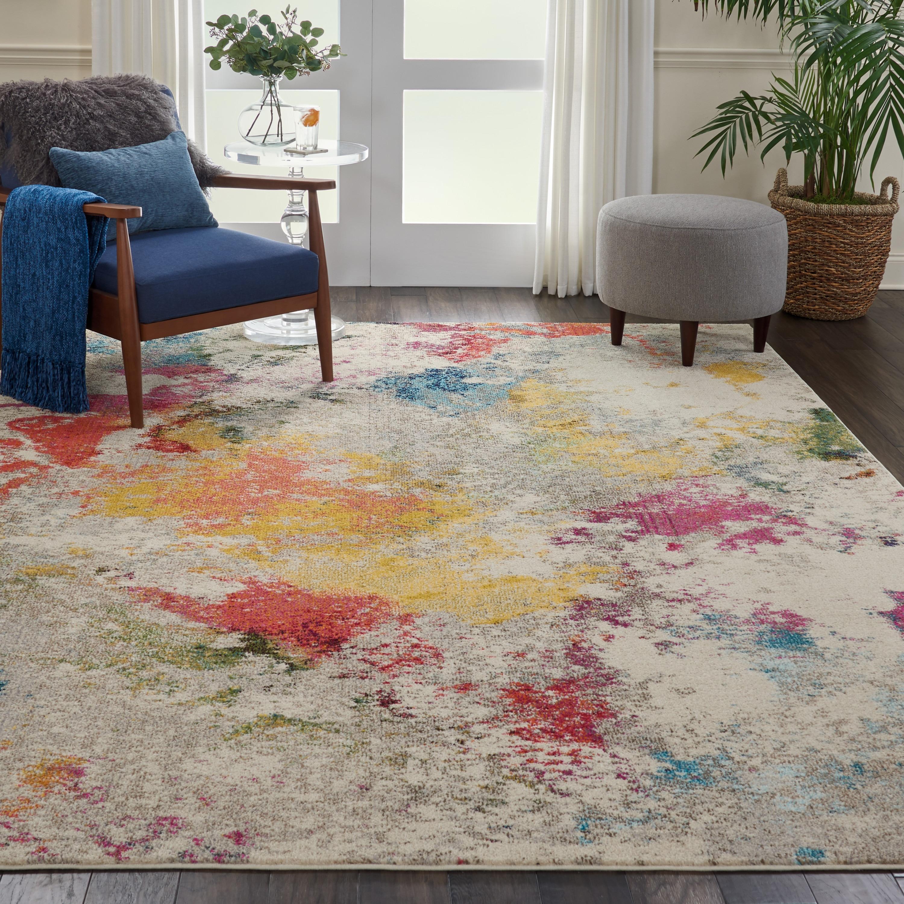 Nourison Celestial 9'X12' (9' x 12') Ivory/Multicolor Indoor Area Rug Colorful Contemporary Abstract by Nourison