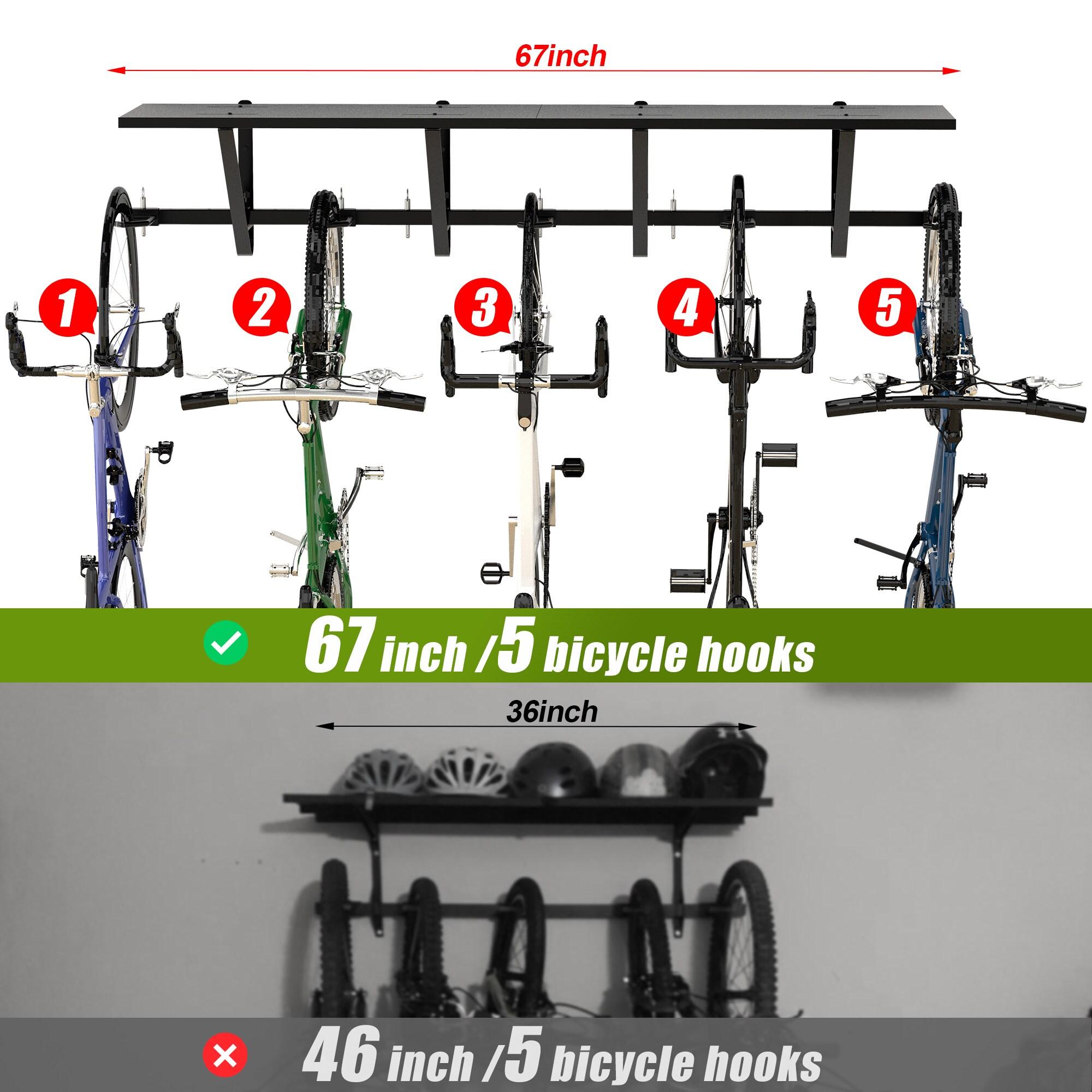 Bike Storage Rack with Shelf, Bike Wall Mount Garage Stand, Bike Hanger Storage Bicycles Hanger Hooks Bike Hooks for Garage Organizer
