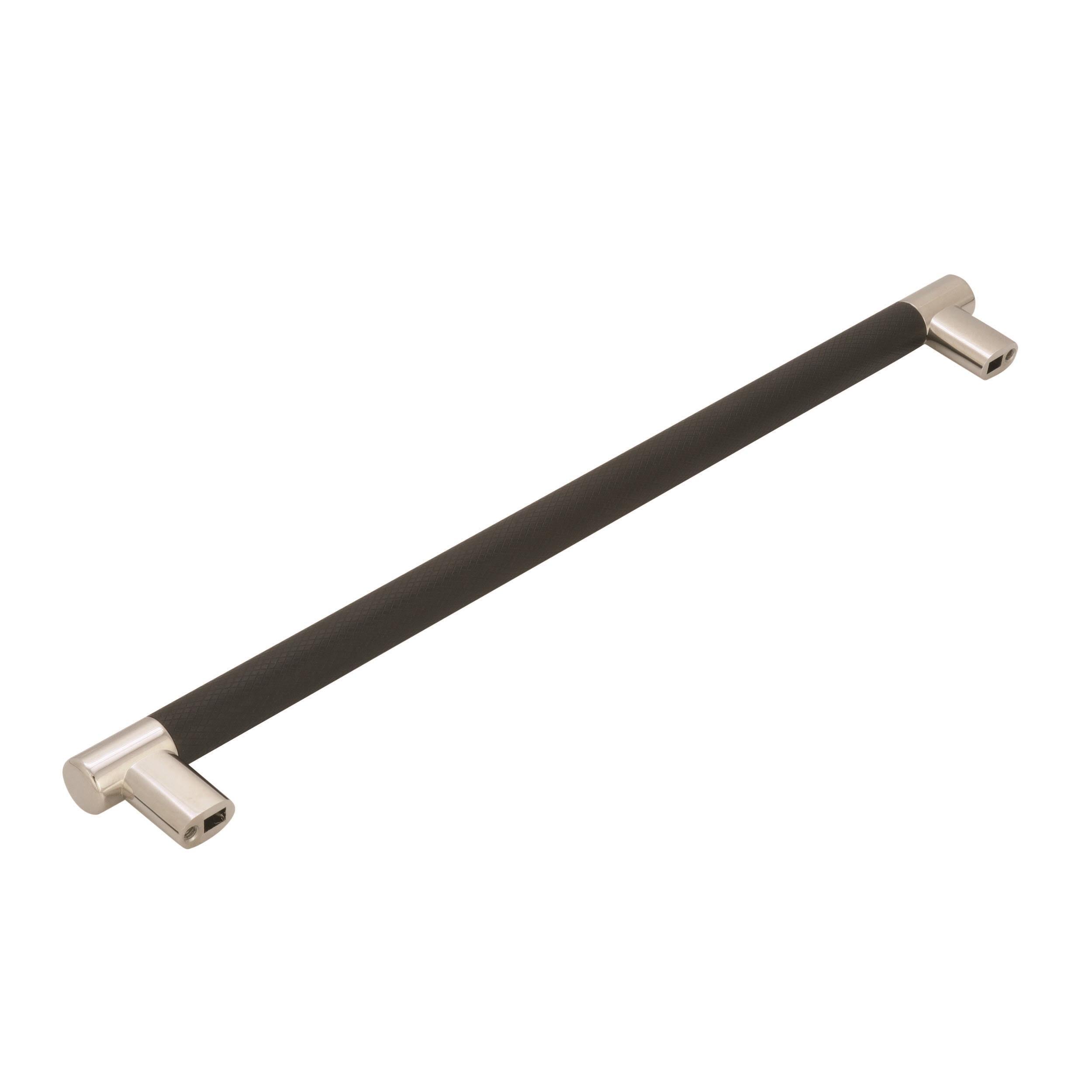 Amerock Esquire 12-5/8 inch (320mm) Center-to-Center Polished Nickel/Black Bronze Cabinet Pull