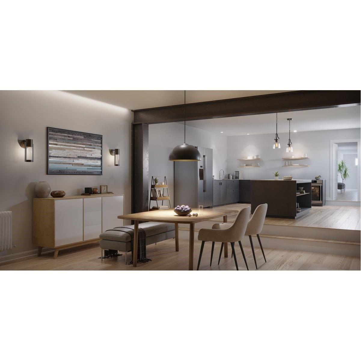 Progress Lighting Dome Collection 1-Light LED Pendant, Satin Aluminum Finish, Painted Silver Interior, Steel Material