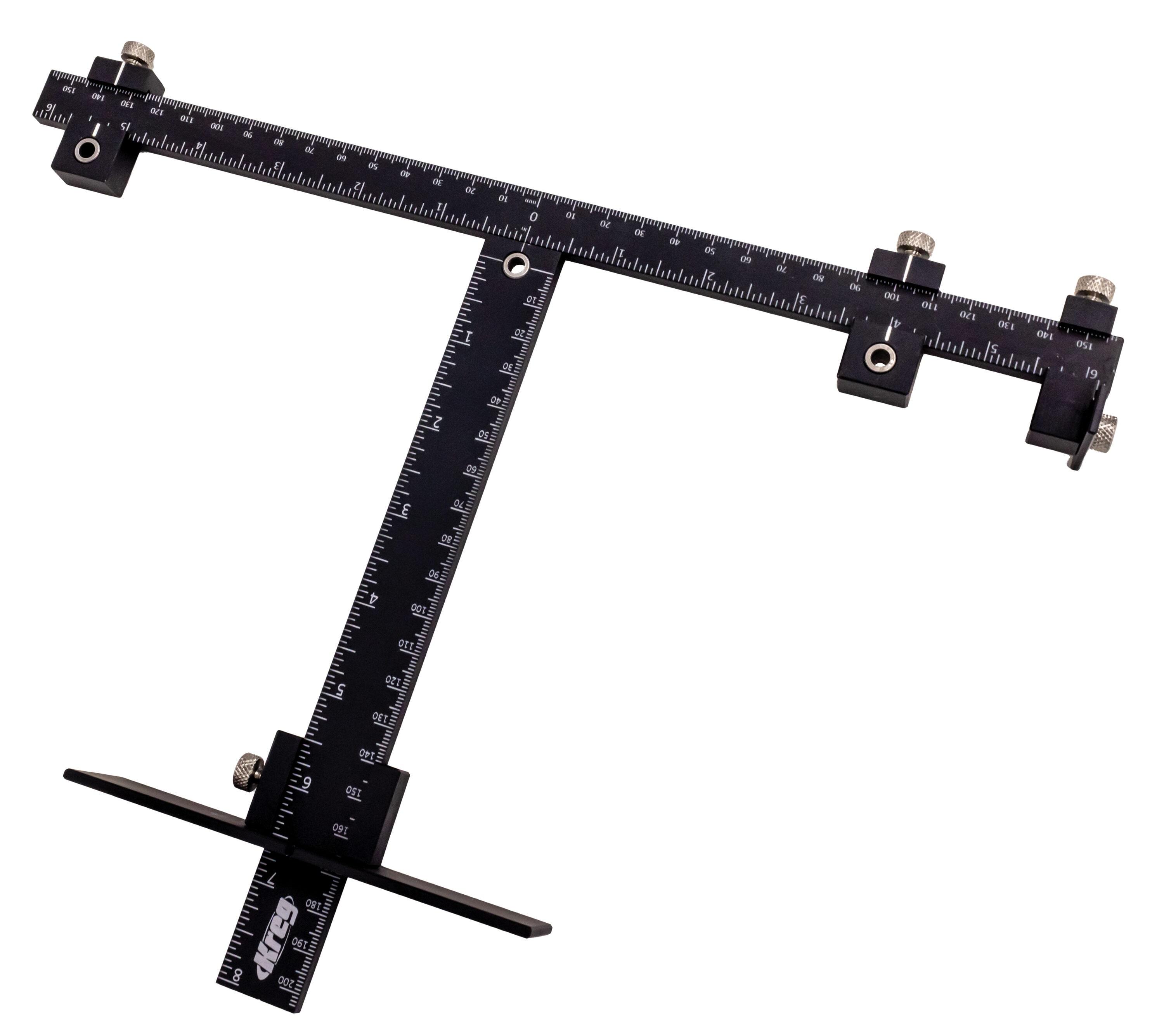 Black Aluminum Cabinet Hardware Jig Pro with Measuring Scales